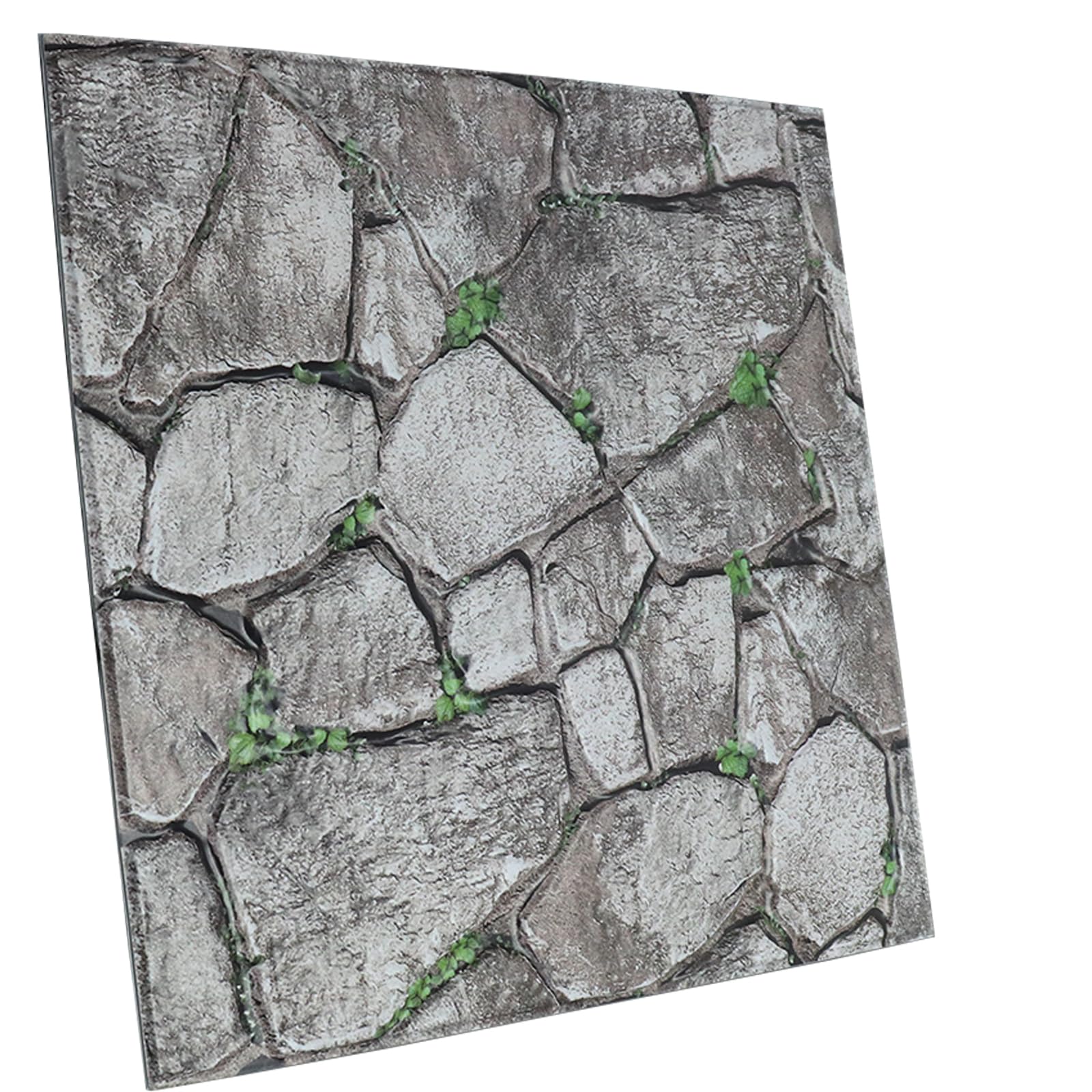 3D Panels Peel and Stick,Simulated Stone Wall,PVC Waterproof Self Adhesive Decorative for Interior Wall Decor,Living Room,TV Background,Study Room 10 Pcs 11.81x11.81 Inches.
