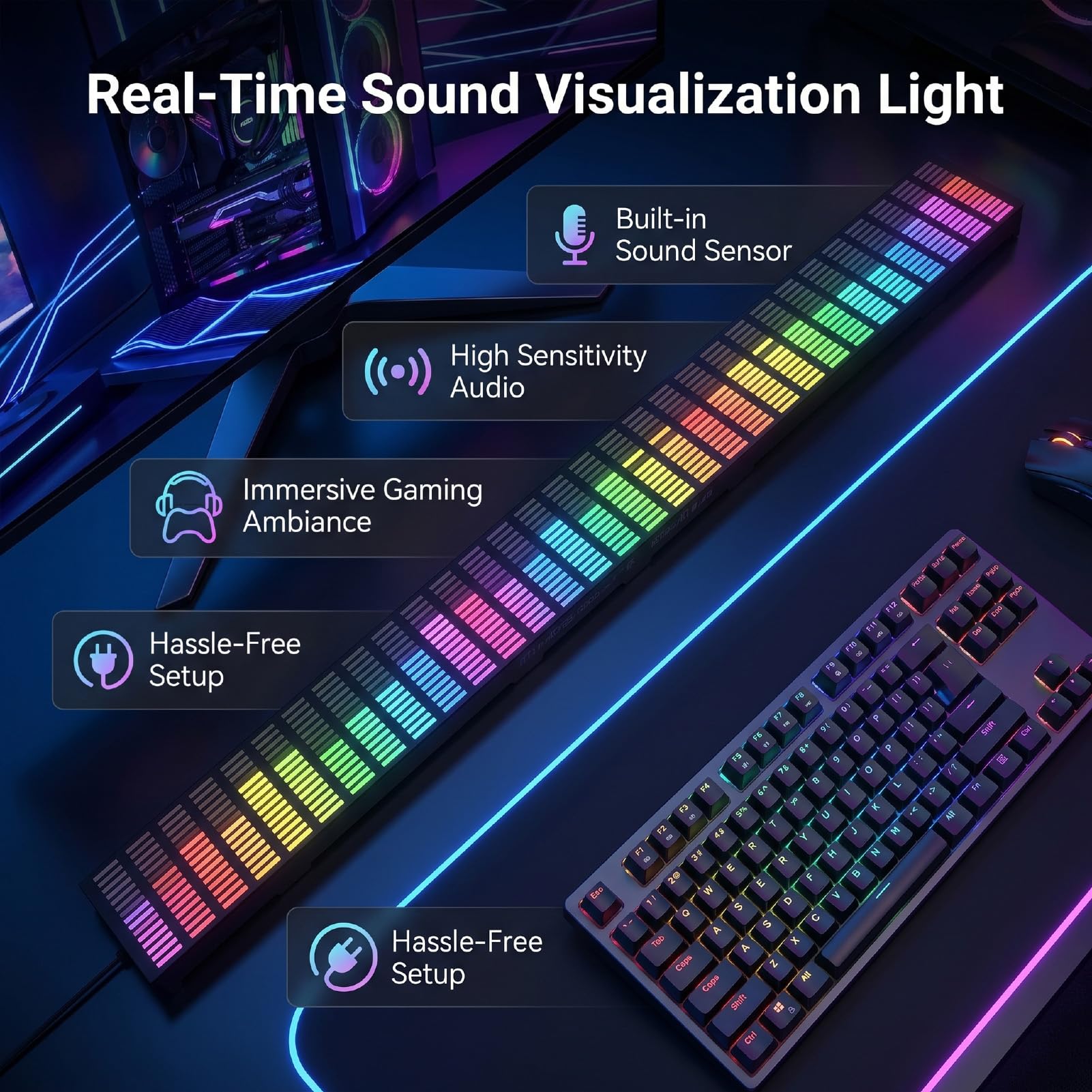 High Sensitivity Music Spectrum Analyzer Dynamic Light for E