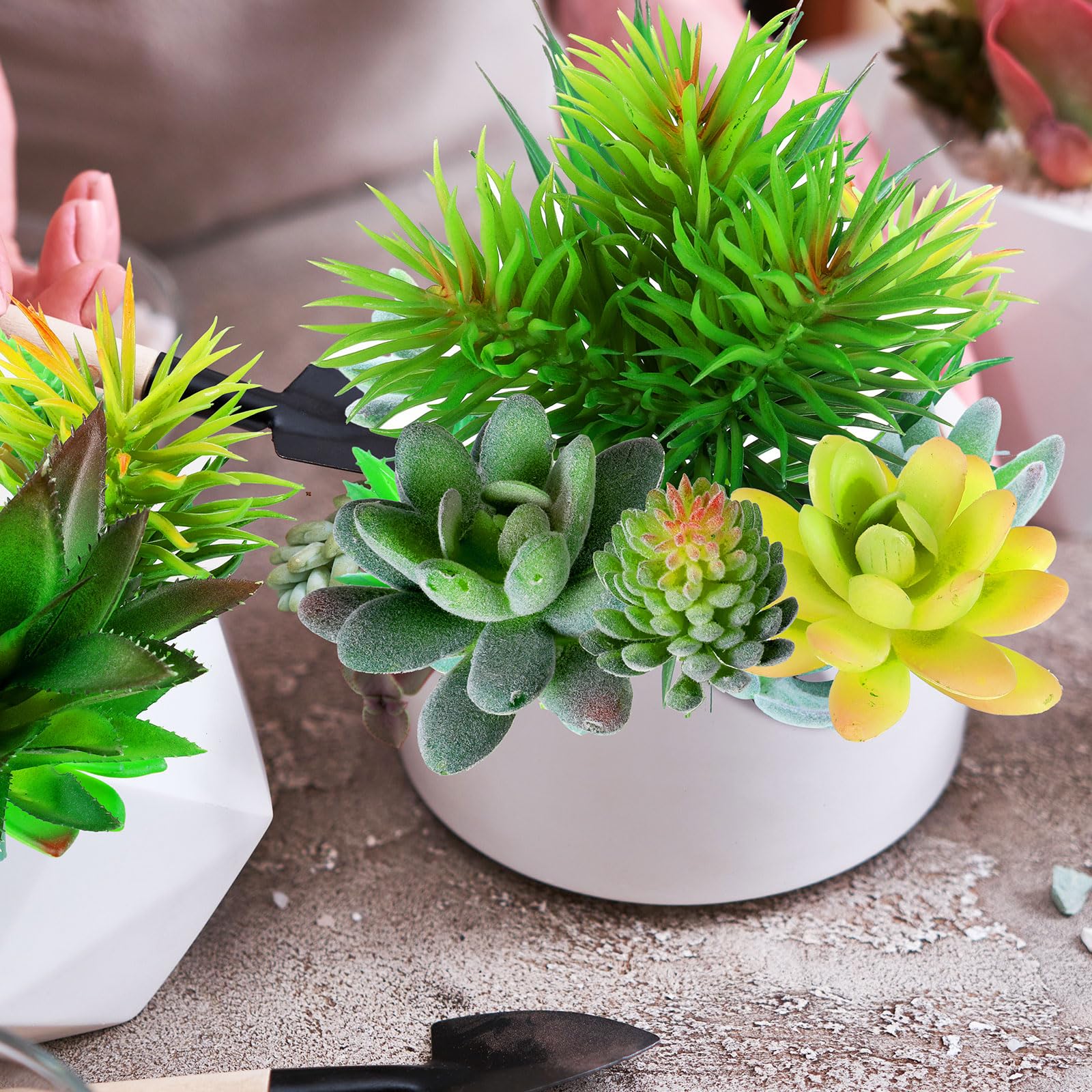 フェイク　多肉植物 Amazon｜Tigeen 人工多肉植物 鉢植えなし 小型 フェイク多肉植物