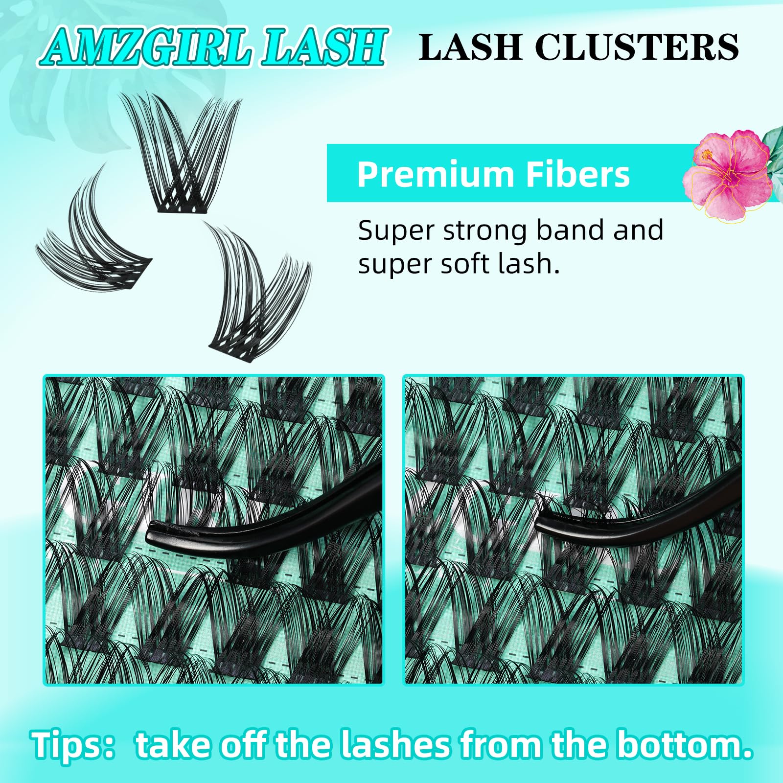 AMZGIRL LASH Cluster di ciglia Wet Look 168Pcs Ultra-sottile Banda ciglia Estensioni Spiky Anime Wide Span (Hollyhock, C-10-18mm)