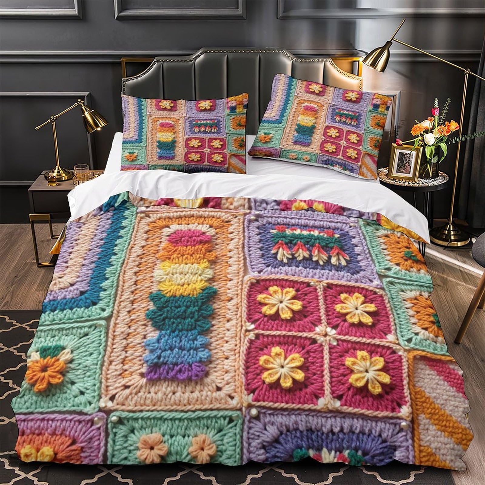 Housse de couette 220x240 microfibre lit king imprimé 3D