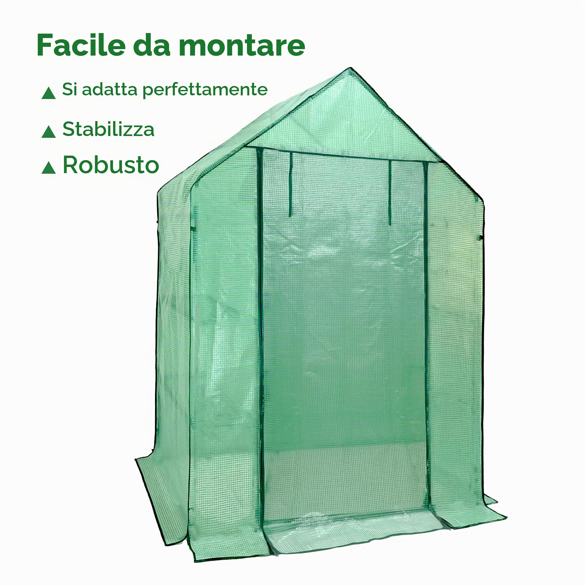 heyfurni Copertura di ricambio per serra in polietilene, copertura rinforzata a 3 livelli, 195 cm x 143 cm x 73 cm (altezza x larghezza x profondità), resistente copertura in polietilene inclusa