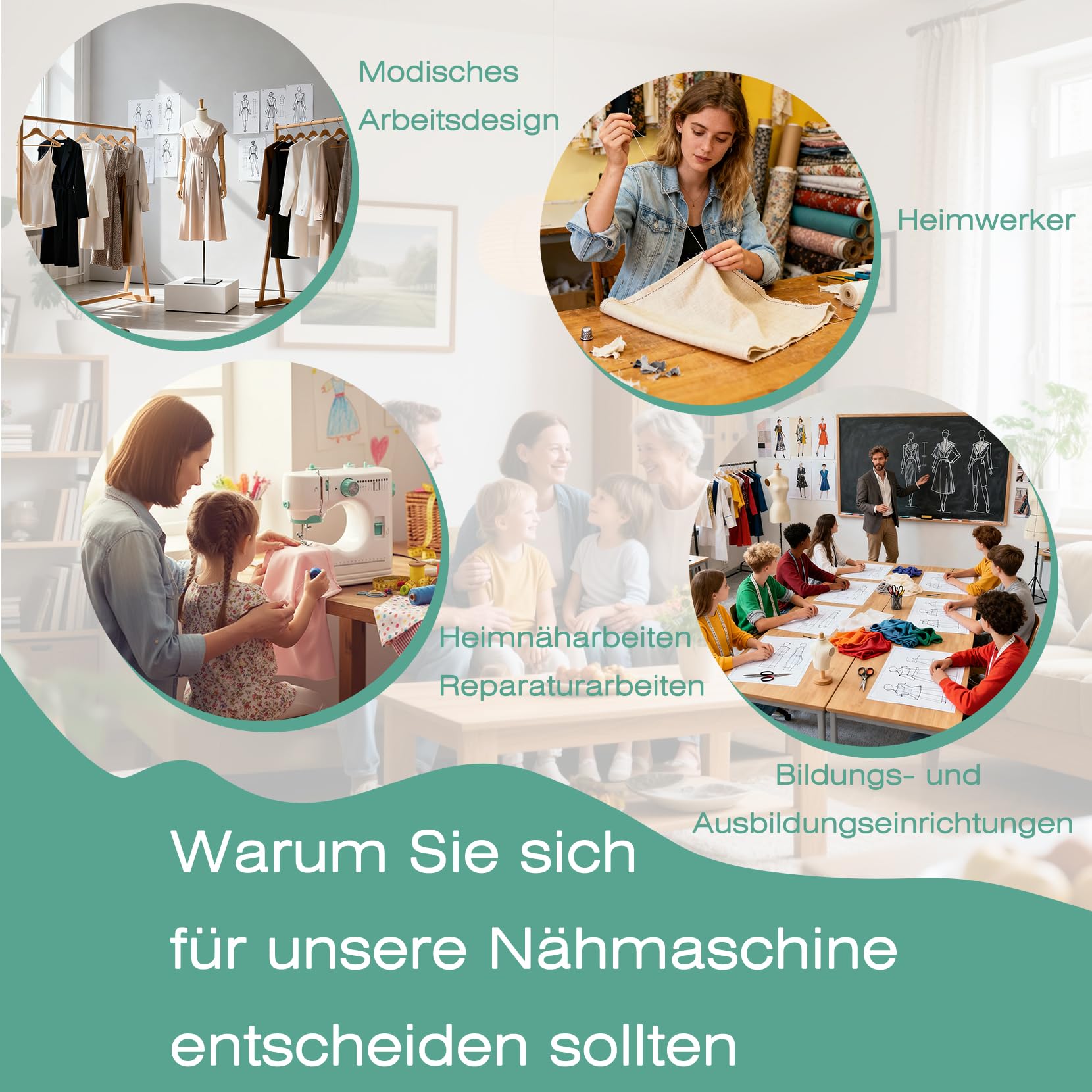 BRICH Mini-Nähmaschine für Anfänger & Kinder, tragbar, 12 Stiche, Pedal | 12 Nähprogramme, Overlock-Funktion, sicherer Fingerschutz, 42-teiliges Zubehör-Set, leicht unter 2kg