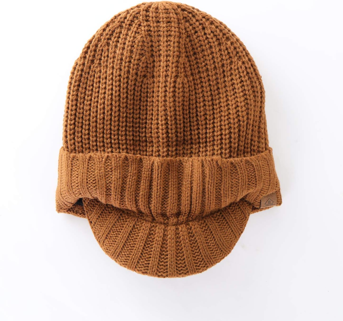 Home Prefer Men's Winter Hat Thick Knit Beanie Cap with Visor Newsboy Beanie Hat - Image 2