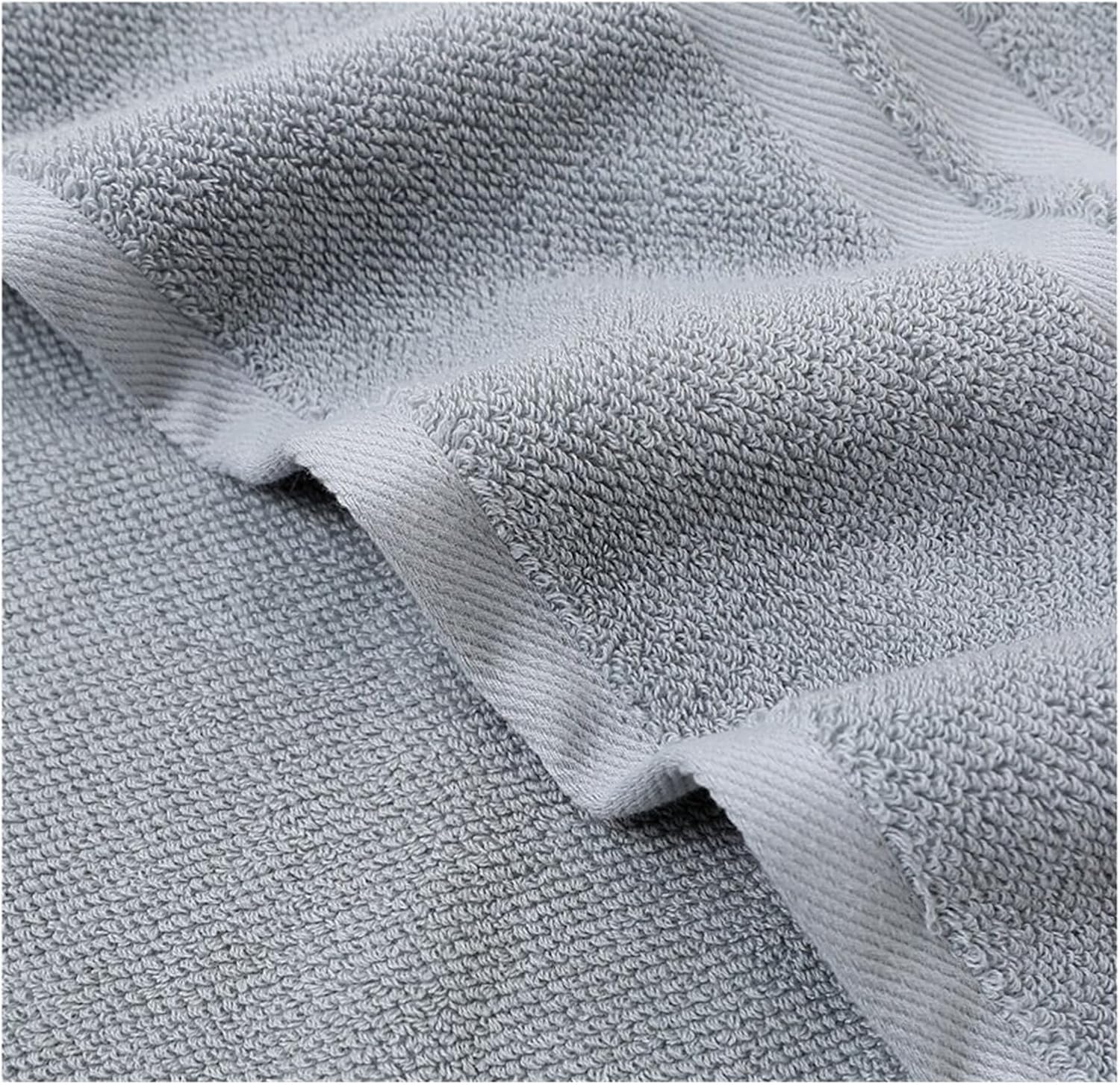 Pure Cotton Jacquard Towel Set 3 Pack Thick Absorbent Soft for Adults(Blue)