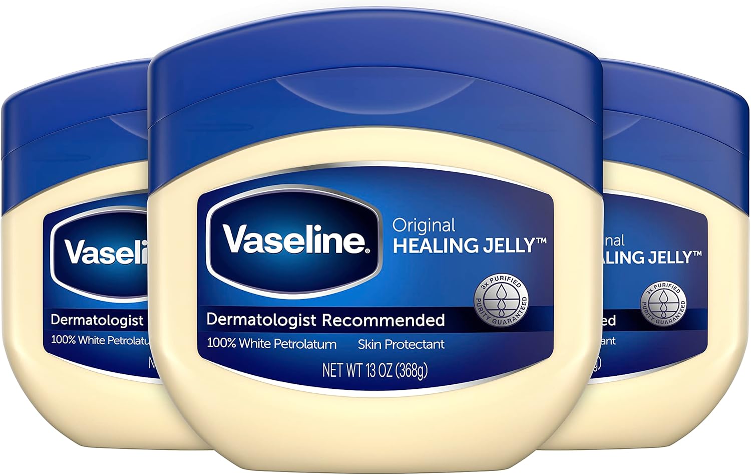 Vaseline Petroleum Jelly Original 3 Count Provides Dry Skin Relief And
