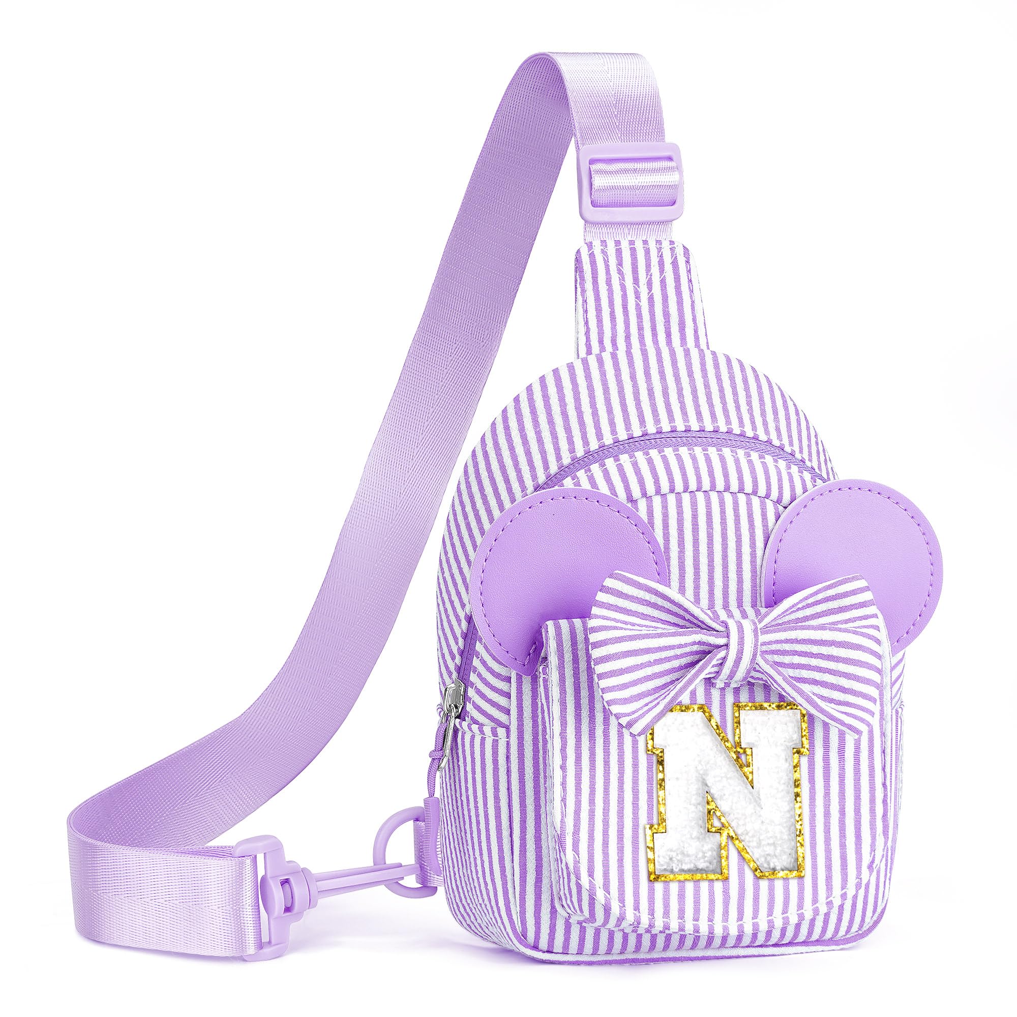 Personalized Gifts for Girls Sling Bag Purse for Toddler, Purple N