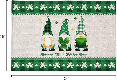 Miniatura 2 de Tapete de baño de gnomos de San Patricio, tapete de baño de microfibra suave y absorbente, tapete antideslizante para el piso, alfombra de búfalo a