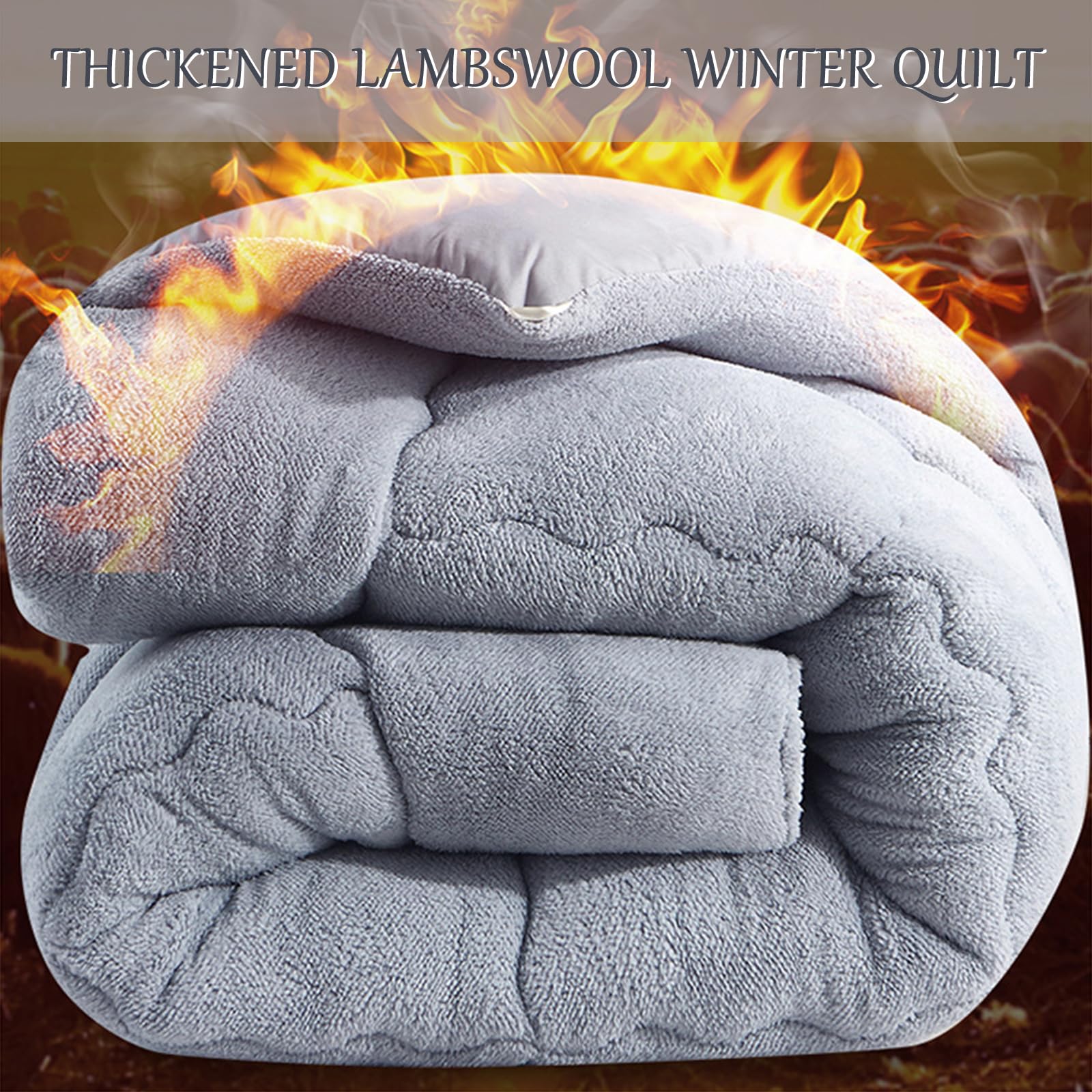 Trapunta Invernale, Coperta in Cachemire Agnello, Coperta Invernale in Cashmere, Coperta Pesante per Letto Matrimoniale, Coperta in Pile per La Casa, Camera da Letto (D,200 x 230 cm 3kg
