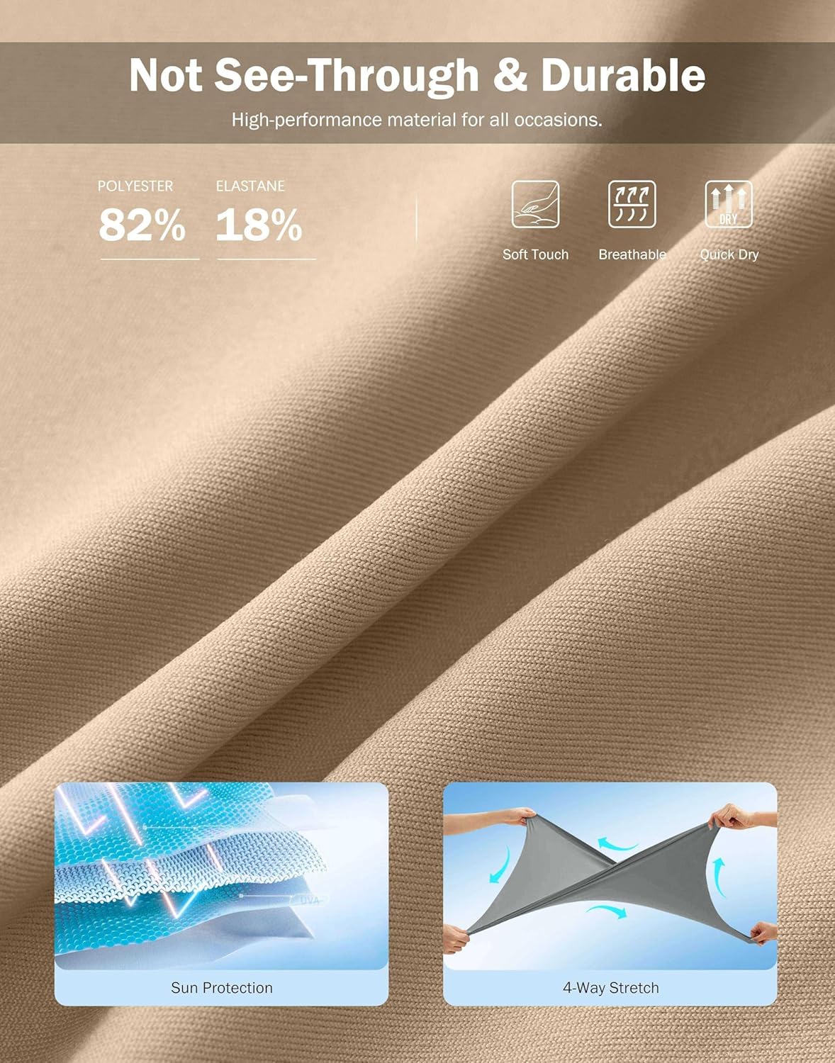 SANTINY 18" Skorts for Women 3 Pockets High Waist Long Athletic Tennis Skirt Golf Skort for Casual Summer Travel - Image 6