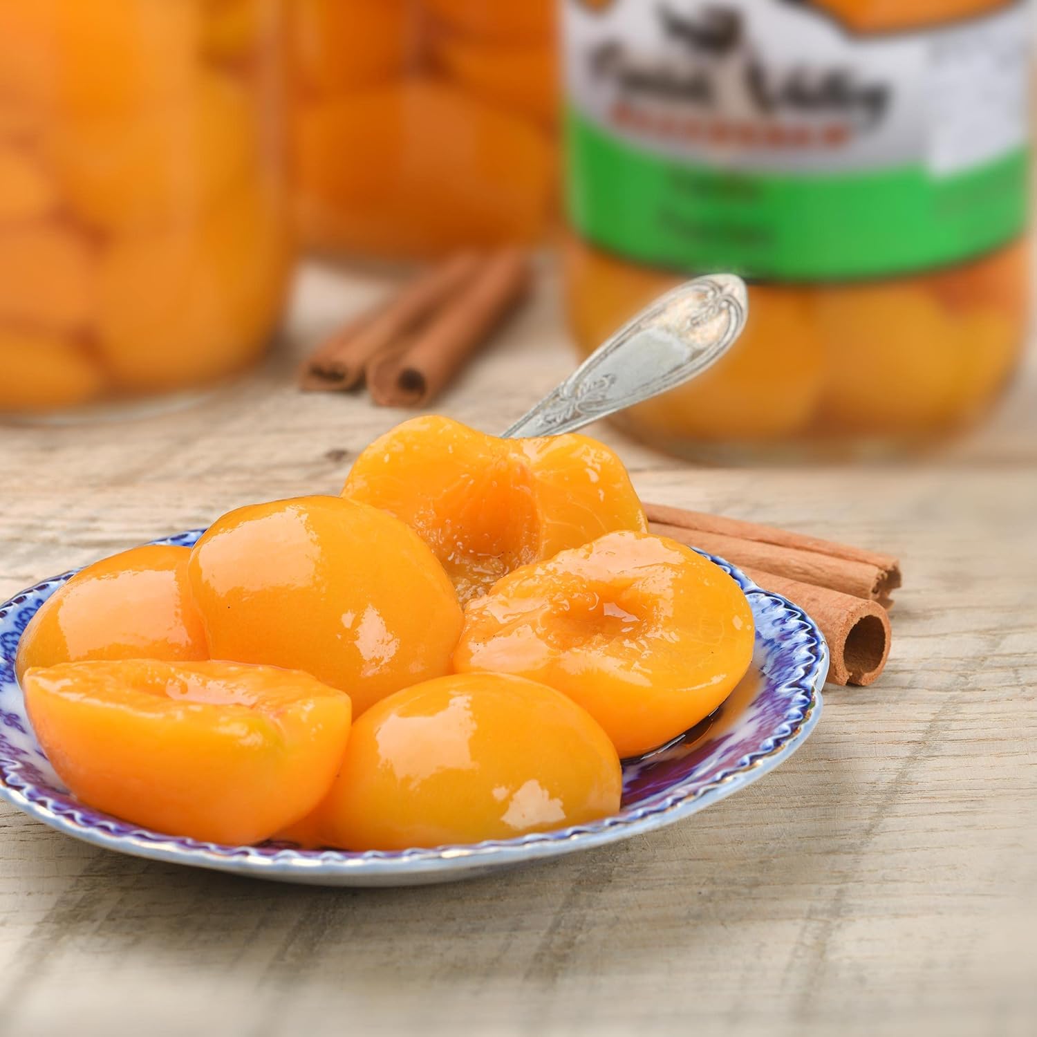 Amish Valley Products Old Fashioned VANILLA Peaches Halves Canned Jarred Peach in 32 oz Glass Jar (2 QT Jars)