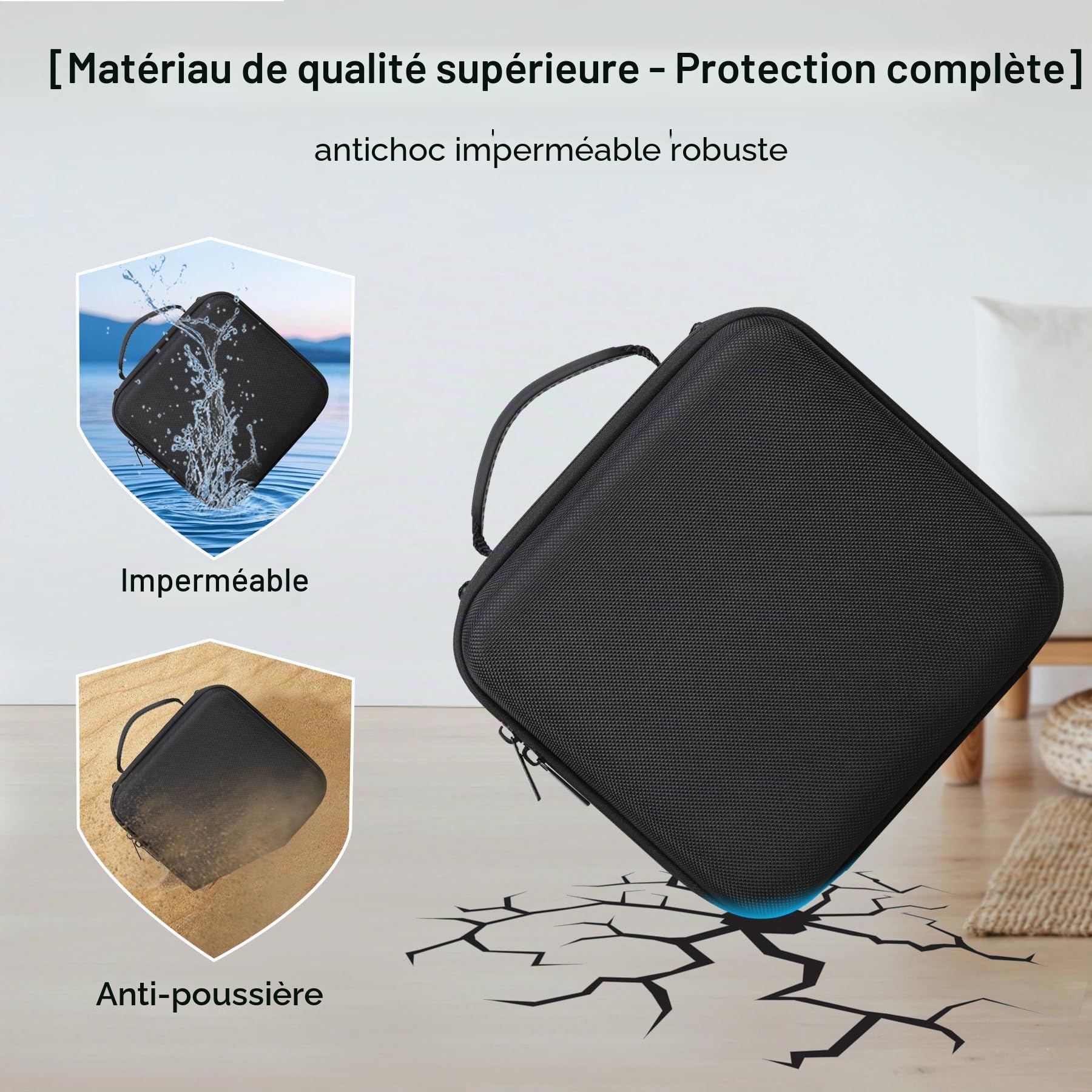 Elonbo Sacoche de Transport pour Appareil Photo Hybride Sony ZV-E10 / ZVE10 II, Sac de Voyage Rigide et Portable pour Appareil Photo numérique. Noir