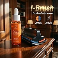 Vista 2 de HumminGuru I-Brush Kit de limpieza de discos de vinilo, kit de limpiador de discos de vinilo antiestático con almohadillas de terciopelo duales