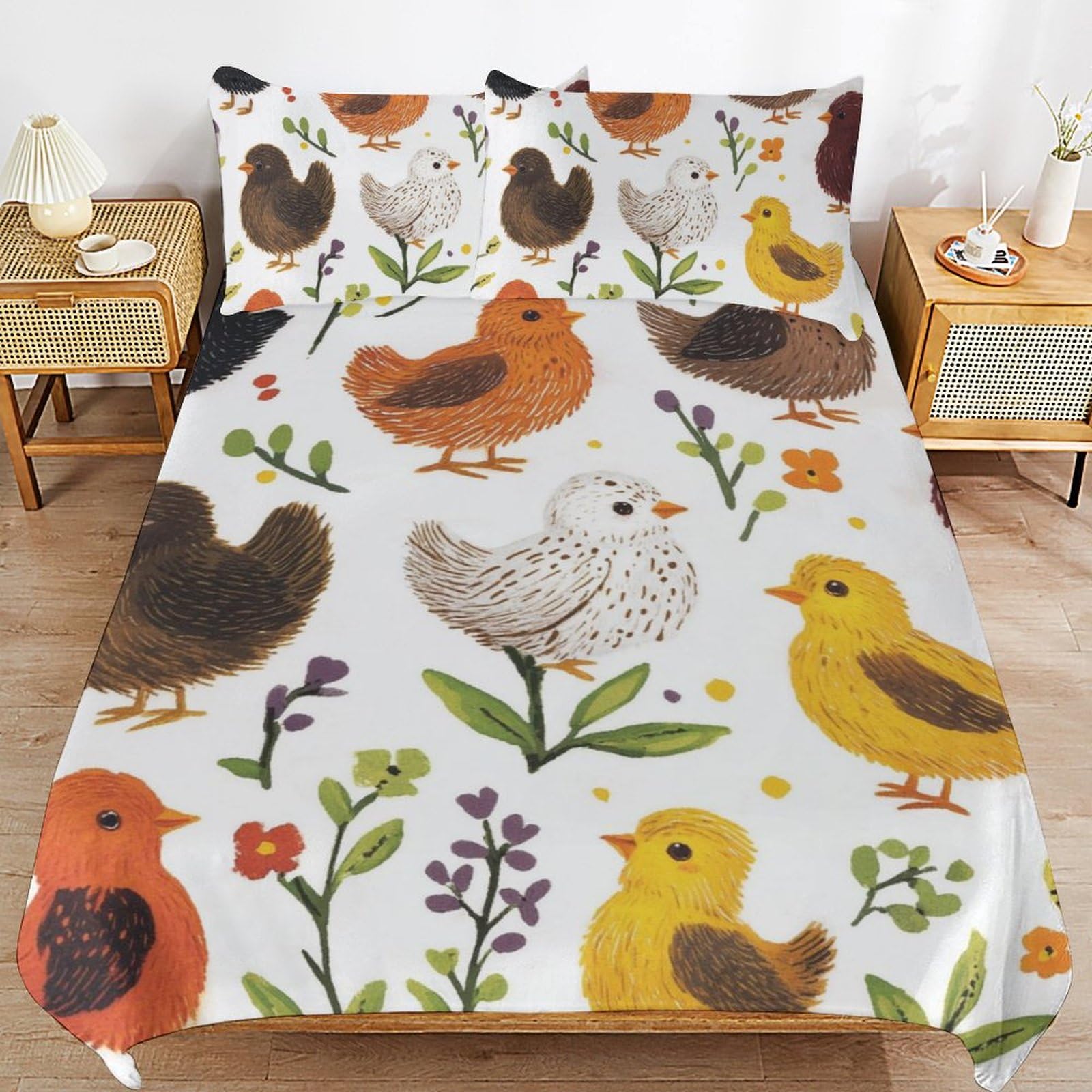 Housse de couette en microfibre Hahn avec motif animal pour lit enfant