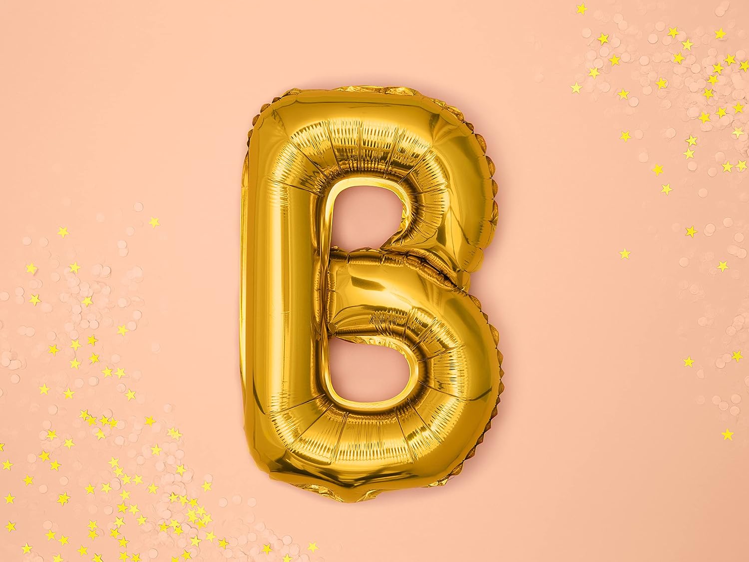 PartyDeco Foil Balloon Letter B Gold Birthday Wedding Anniversary Foil Balloon Letter B Gold Size Approx. 35 cm Birthday Wedding Engagement New Year's Eve Party Foil Balloon Hel Decoration Birthday - Image 4
