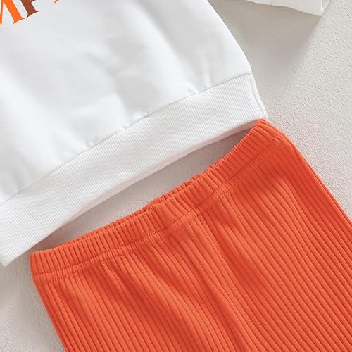 Miniatura 6 de Ropa de Halloween para niña pequeña, ropa de otoño de calabaza, manga larga, cuello redondo, sudadera y pantalones