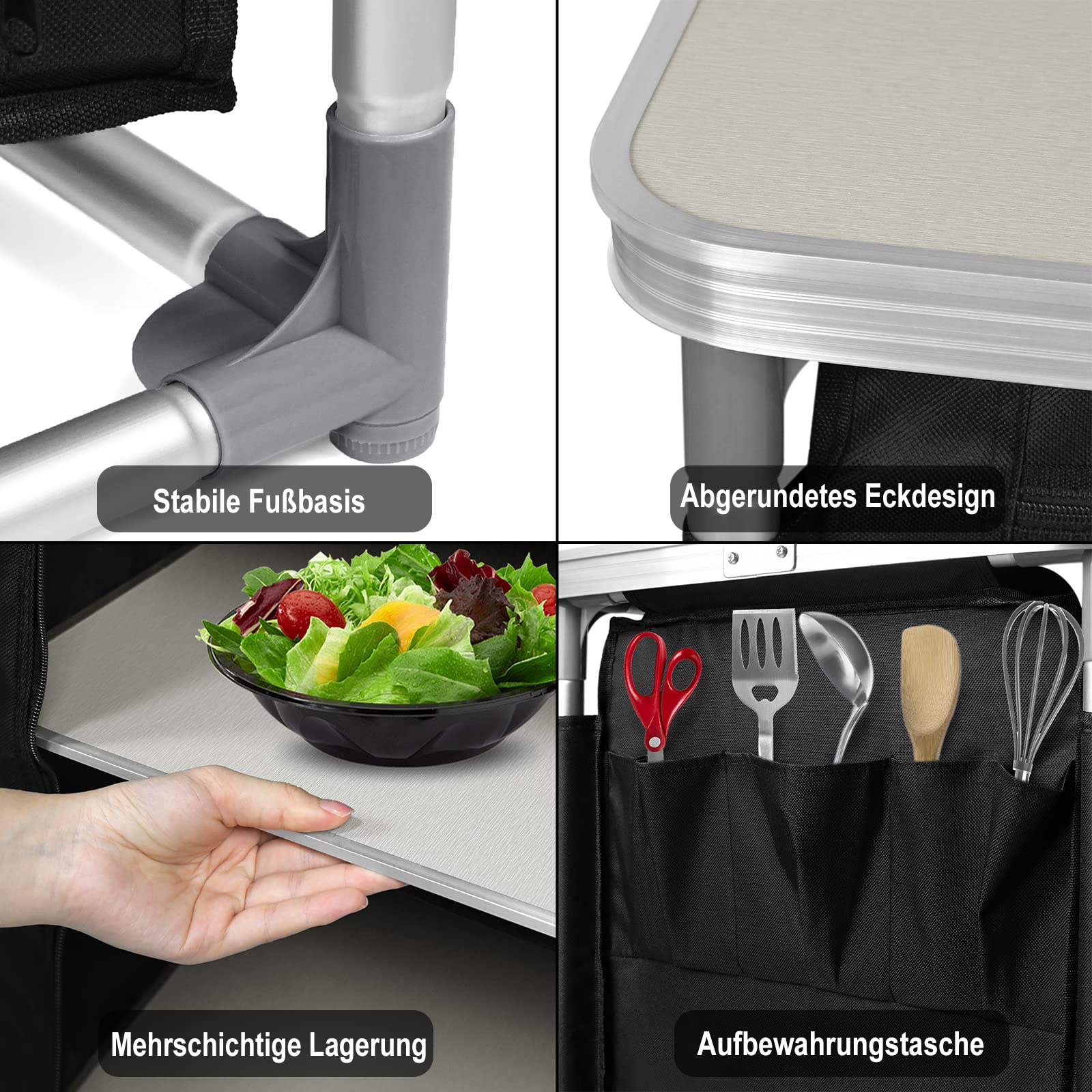 Cucina Da Campeggio Pieghevole XINZI - Con Borsa Trasporto, Alluminio