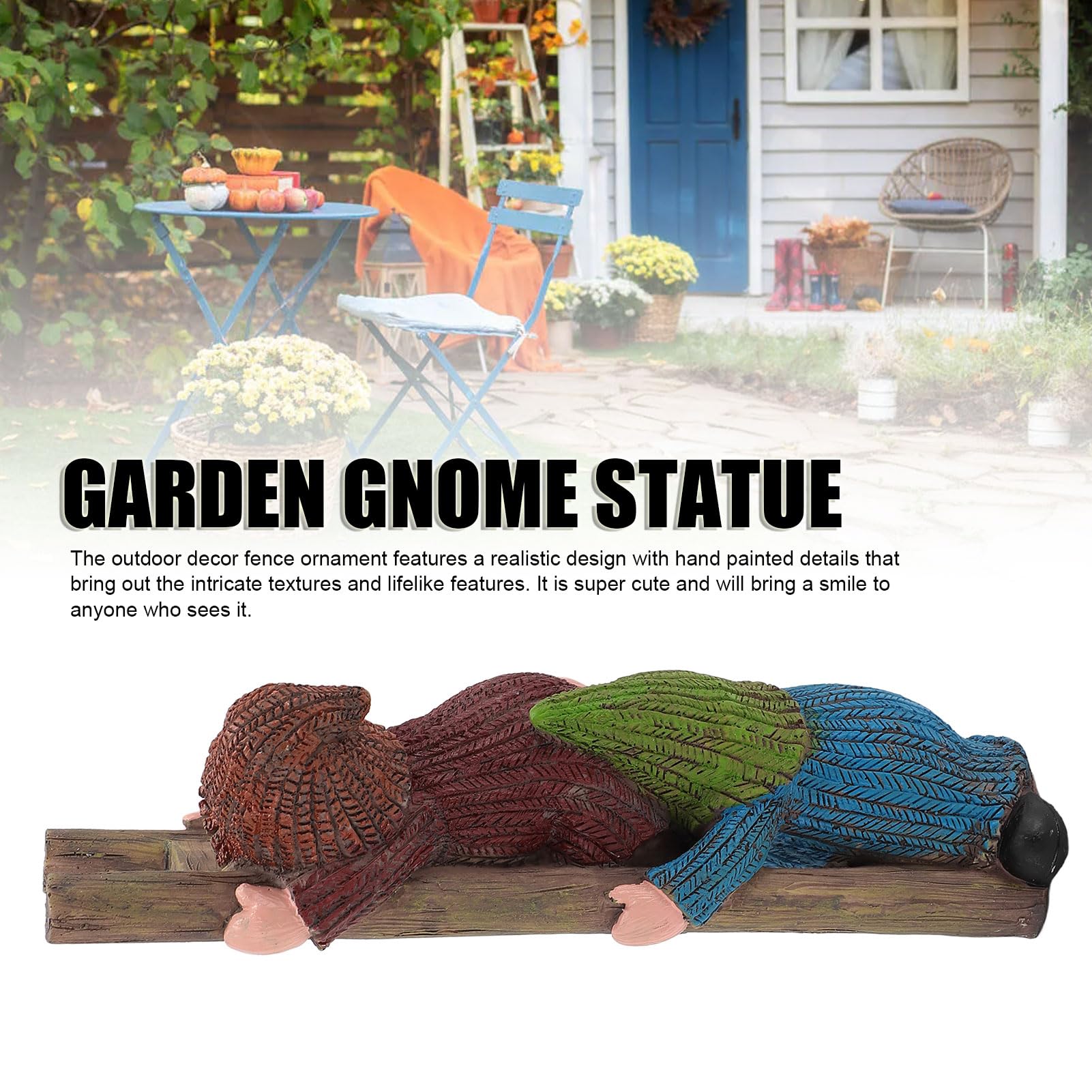 Asixxsix Statua di Gnomo da Giardino, Divertente Scala da Arrampicata Gnomi Statuetta in Resina Statua da Giardino Scultura, Carina Decorazione da Giardino All'aperto, 9,84 X 3,23 X 2,56