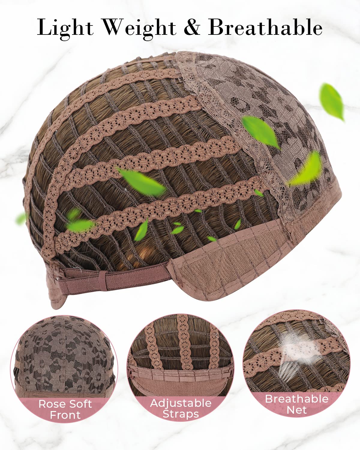 REECHO Brown Bob Wig with Bangs, 11" Short Bob Wigs Synthetic Replacement Hair Wigs for Women - Chestnut Brown