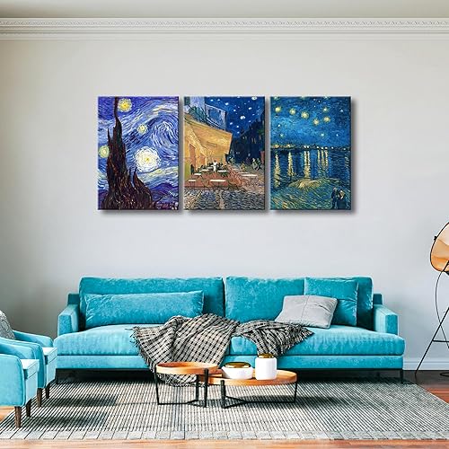 Vista 82 de Wieco Art Great Wave of Kanagawa Katsushika Hokusai 3 piezas modernas sobre lienzo estirado impresiones sobre lienzo, arte de pared para decoración