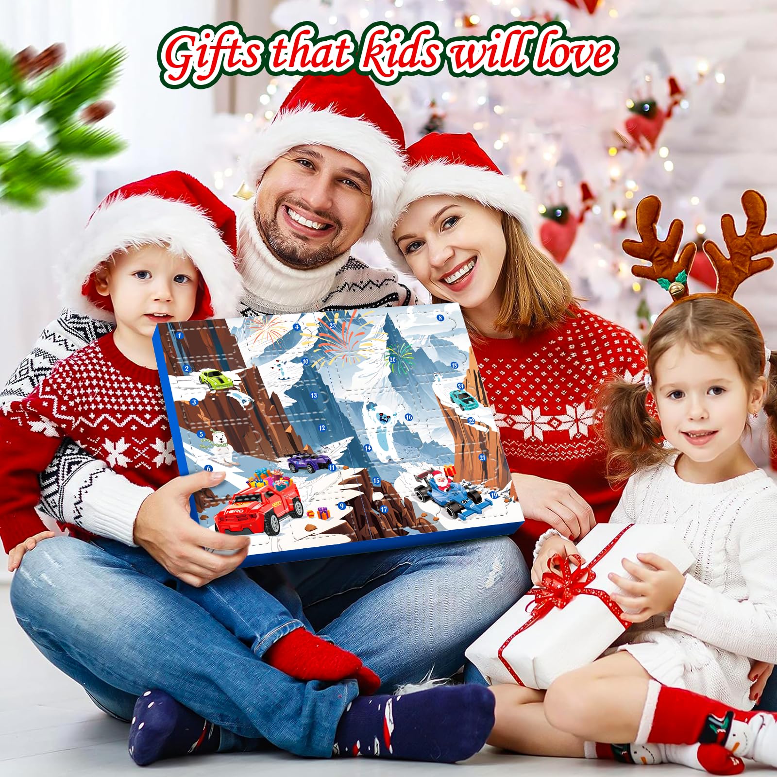 Calendario dell'Avvento 2025, Macchinine da tirare indietro per bambini, Giocattolo da corsa per auto da rally, Calendario di Natale di 24 giorni Regalo per ragazzi e ragazze di 3-12 anni