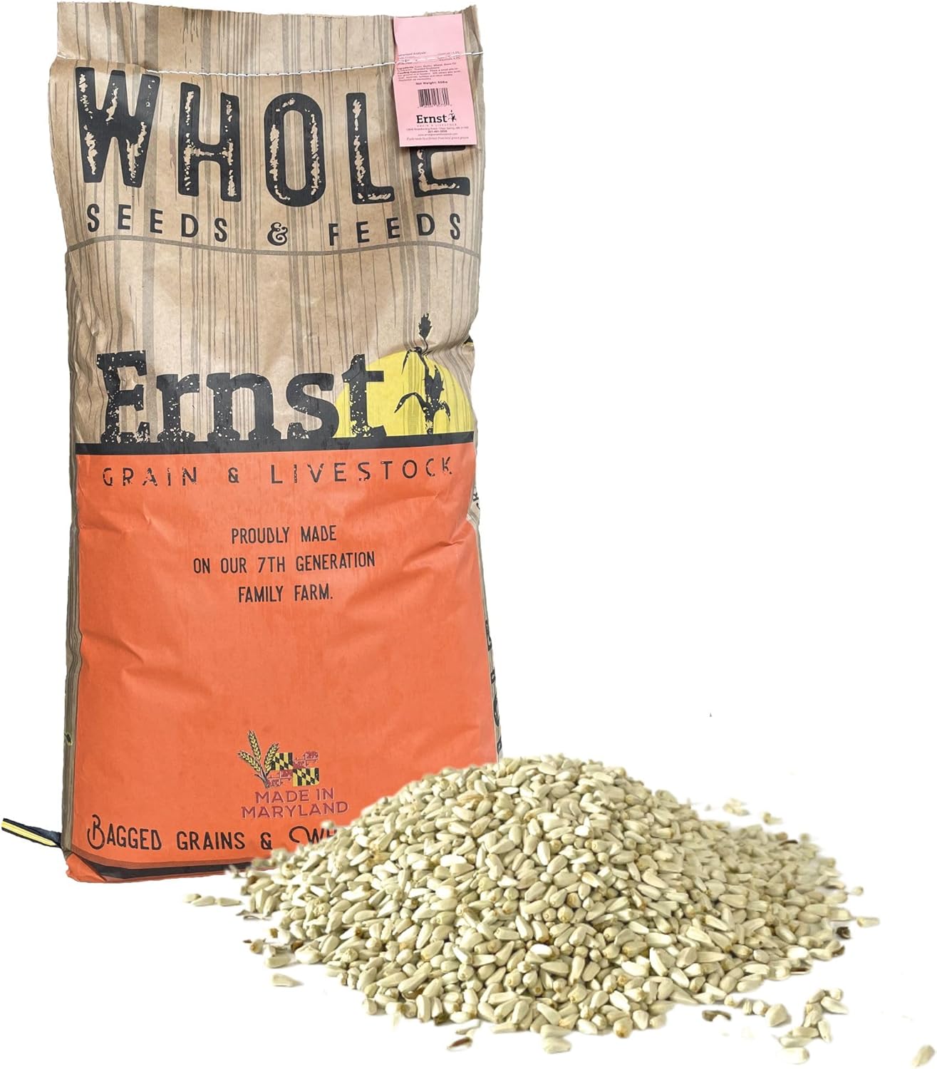 Ernst Grain & Livestock Premium Safflower Bird Seed – 46 lb, Non‑GMO Wild Bird Food for Cardinals, Finches, Chickadees & More – High‑Energy, Low‑Mess Seed that Deters Squirrels