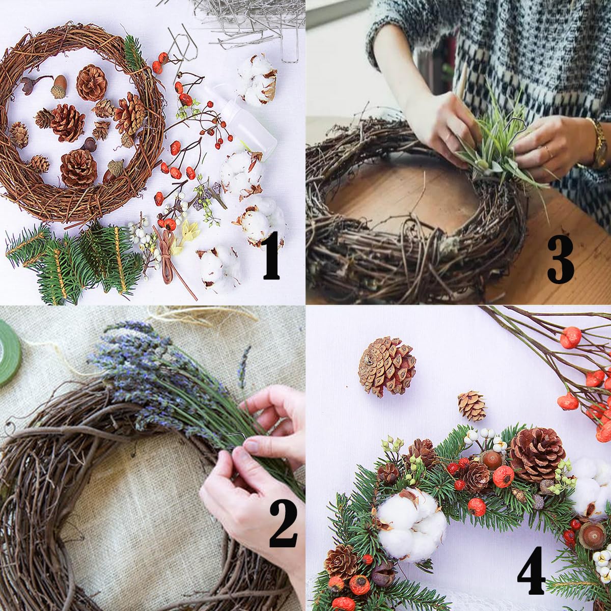 300pcs Floral Pins,1.7 inch Greening Pins,for DIY Sewing Project,Straw Wreaths,Bouquet,Foam