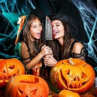 Vista 5 de Cuchillo de carnicero de Halloween, 2 unidades, cuchillo clásico de película de terror, cosplay, accesorios de goma para Halloween