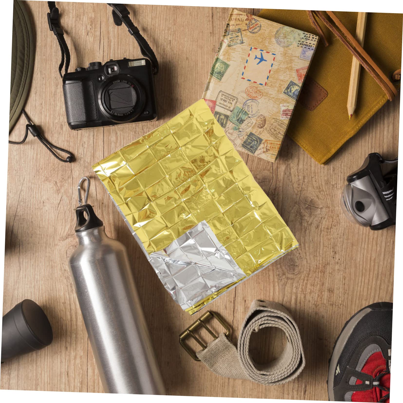 10piezas De Emergencia Térmica para Camping Cobertor Resistente Al Agua y Ligero Protección Solar y Térmica para Actividades Al Aire Doble Cara