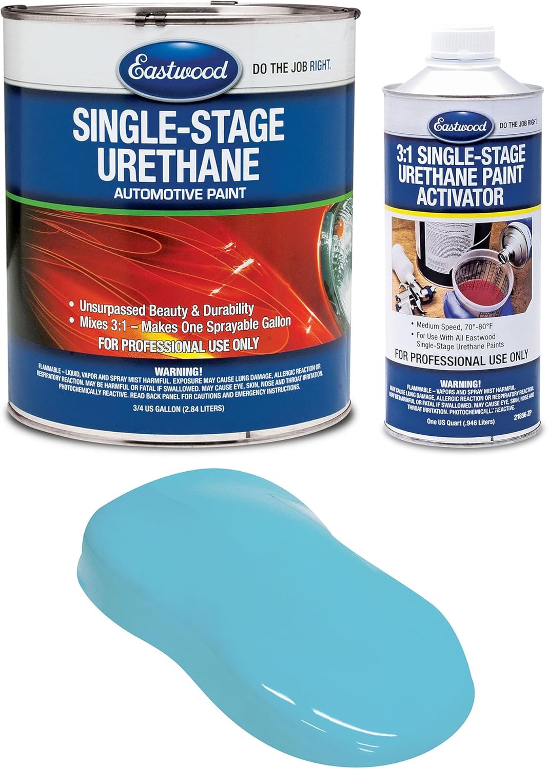 Eastwood 3:1 Deep Lagoon Blue Single Stage Automotive Spray Paint 1 Sprayable Gallon Kit
