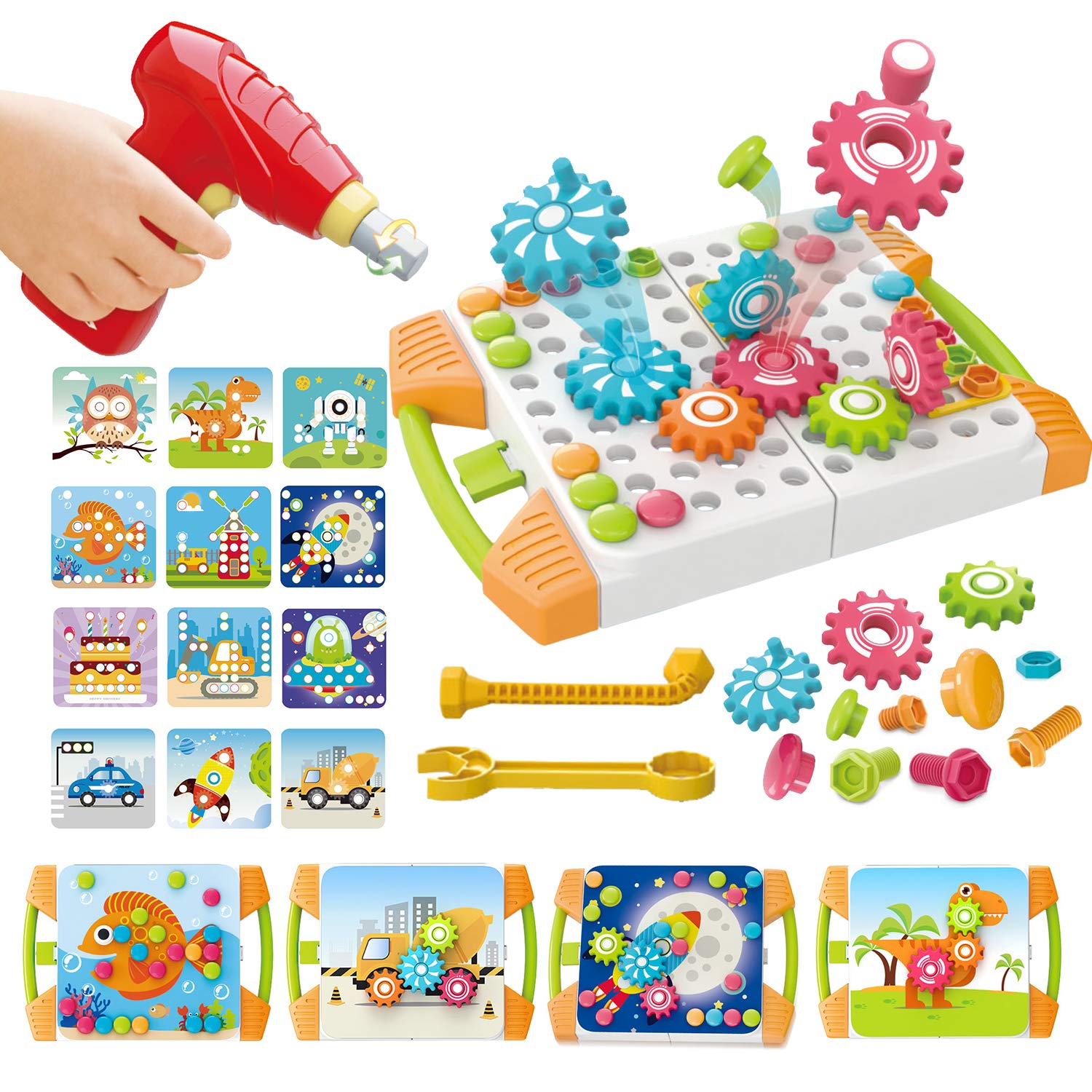 Piberagi 147 Pieces Electric Diy Drill Educational Set Trendy Bits