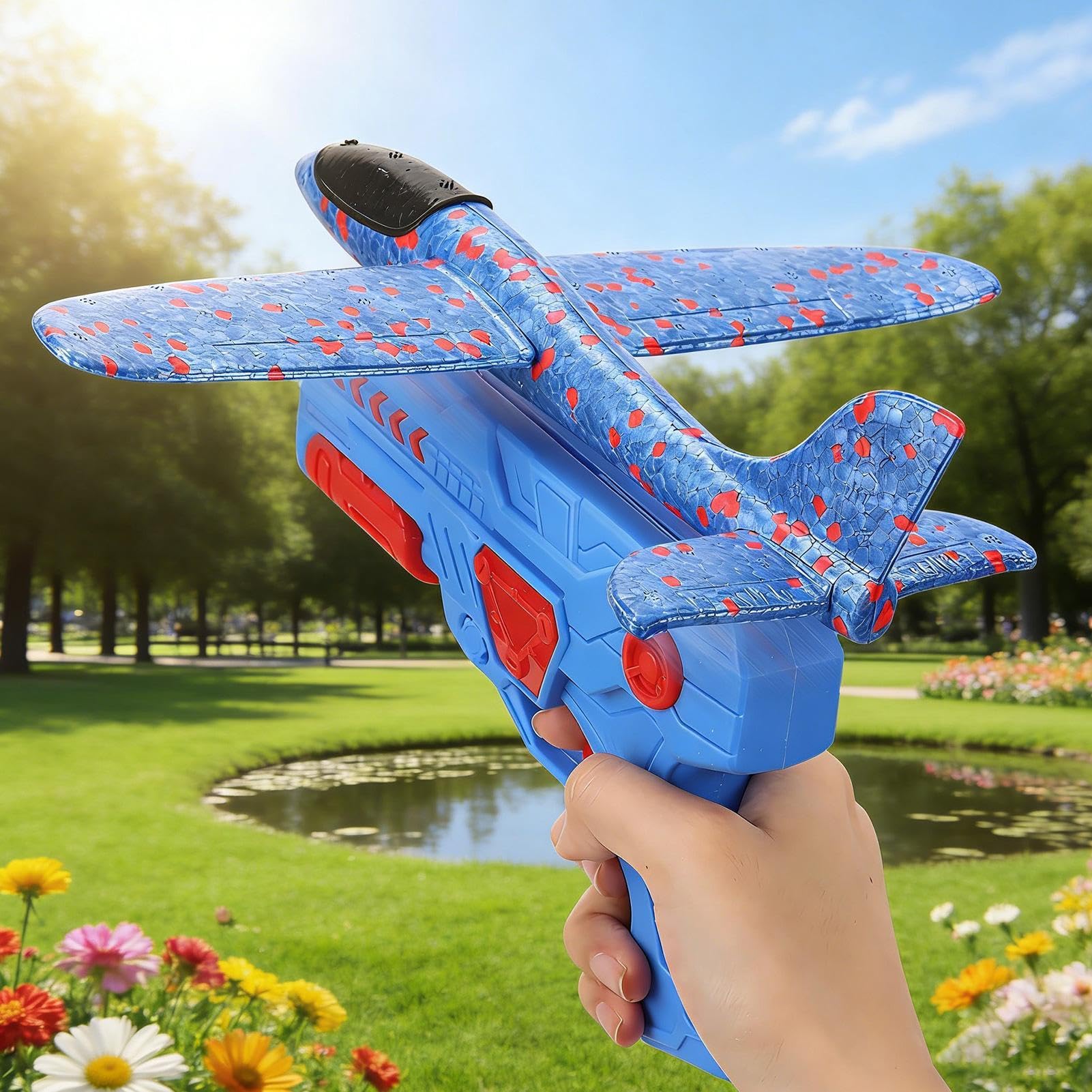 Airplane Gliders for Kids,Foam Aircraft Launching Toy,Outdoor Play Airplane Glider | for Outdoor Backyard Summer Birthday Party Gathering Park Beach Camping — view 3