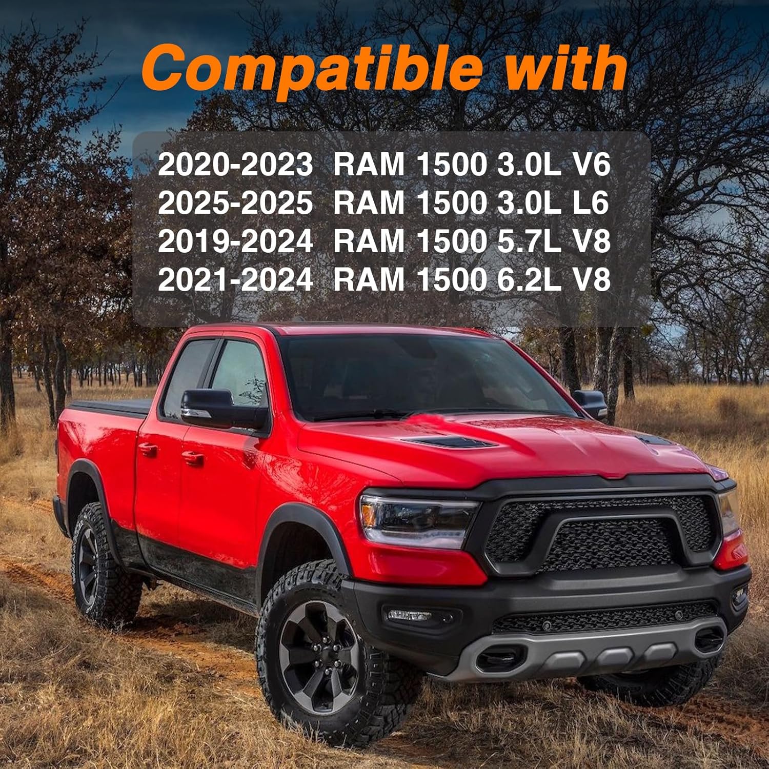 FUSCH Rear Left & Right Exhaust Muffler Support Bracket Set with Rubber Isolators Compatible with Dodge Ram 1500 5.7L 6.2L 2019-2024, Replace 68275662AB 68395841AA 68519121AA