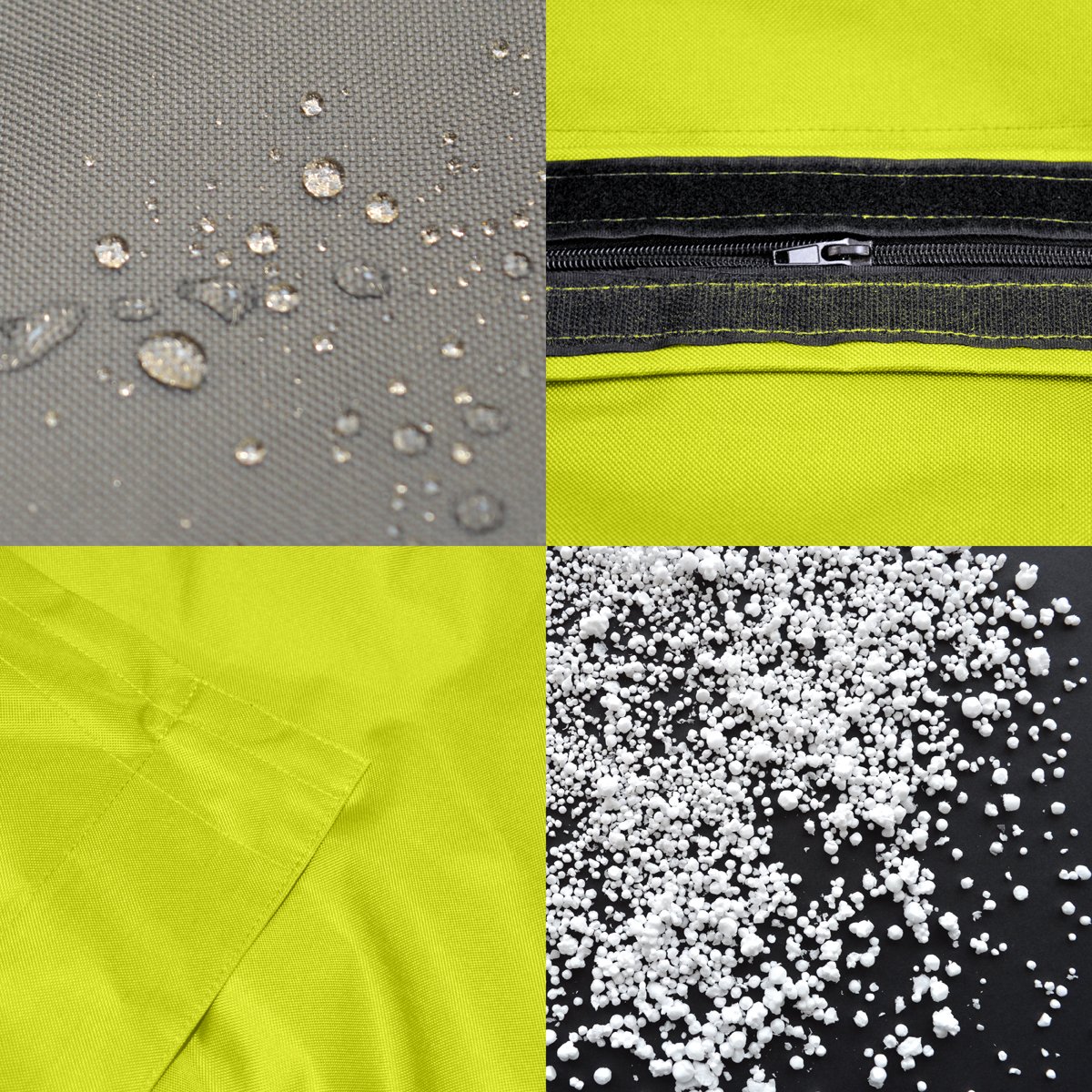 Kinzler S-10026/27 XXL Riesensitzsack, 140x180 cm, Sitzsack Outdoor Indoor, in vielen verschiedenen Farben, mit Innensack, apfel grün