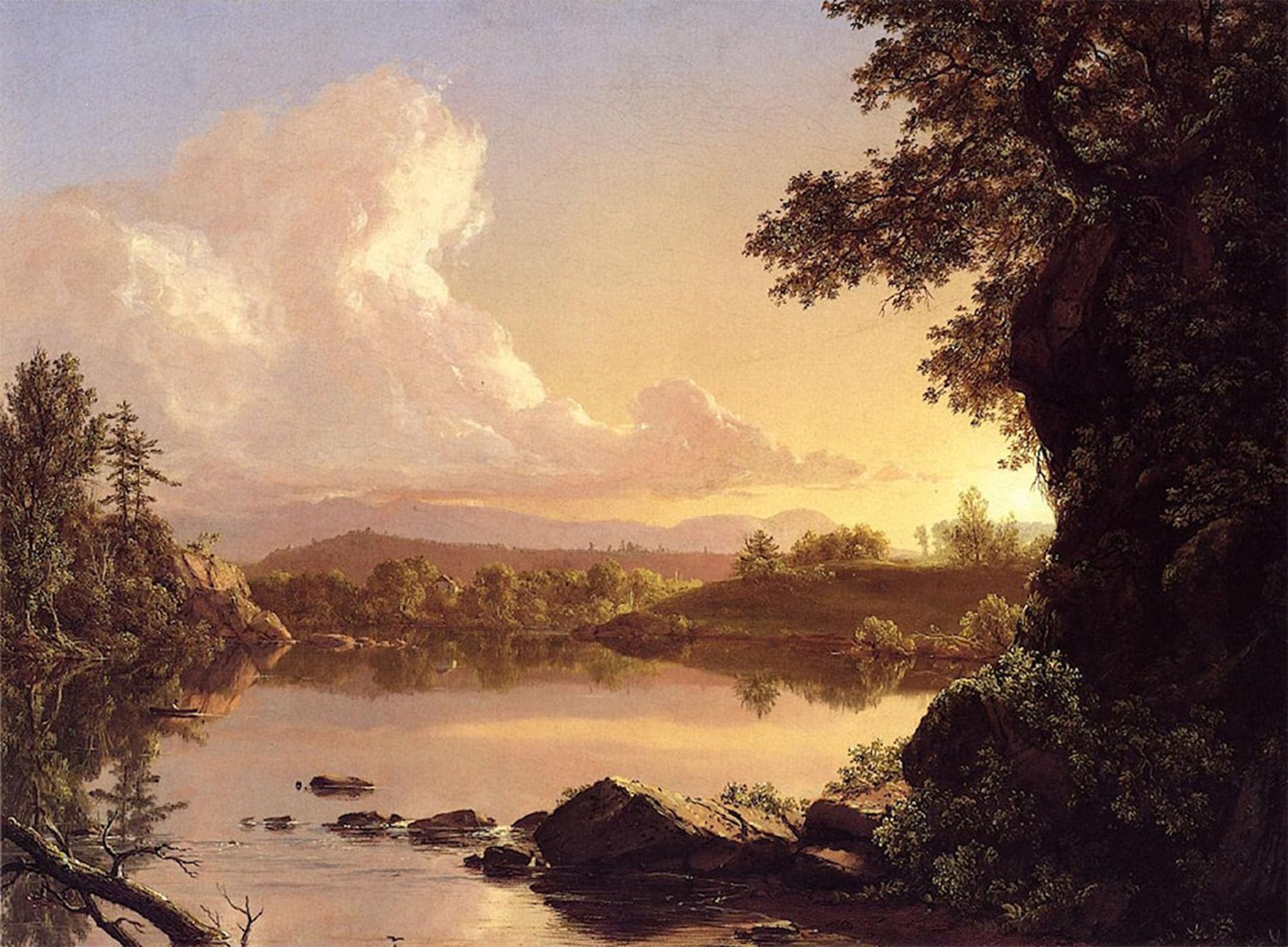 Pintura Scena sul Catskill Creek New York para decoracion de la sala de estar rustica y elegante 5