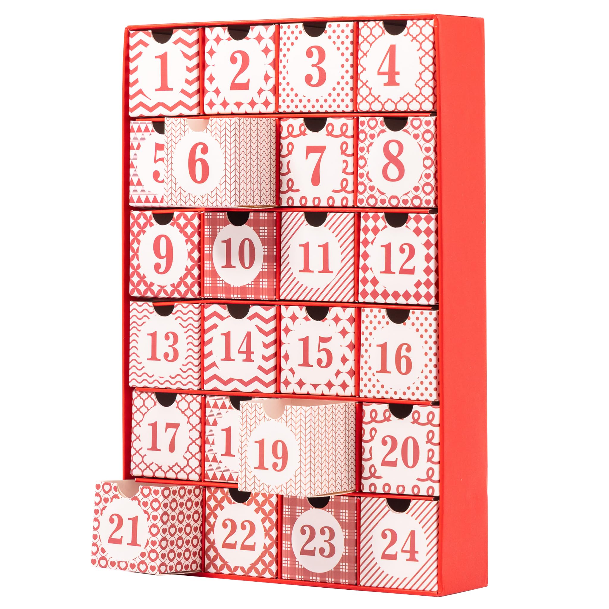 Fill Your Own Advent Calendar 24 Days Reusable 1-24 Empty Drawers for Christmas Countdown (Aztec) - Image 3