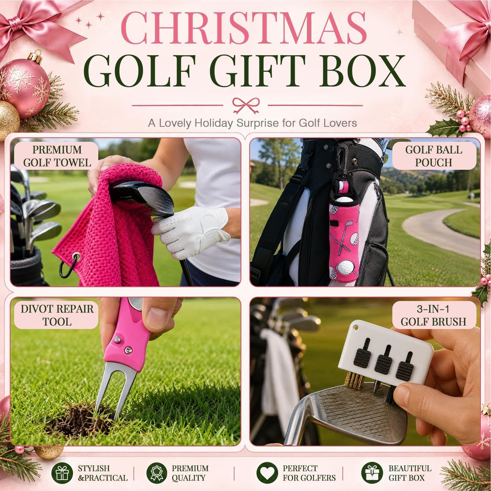 Calendrier de l'Avent Coffret Cadeaux de Golf Balles Tees Marqueurs