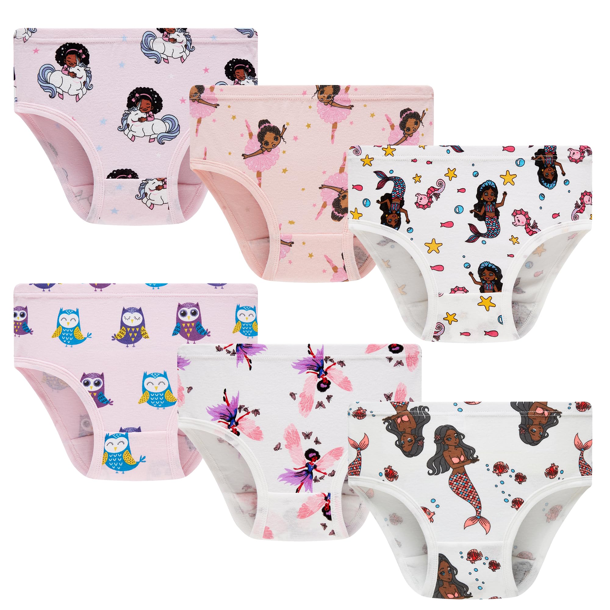 KikizYe Little Girls 100 Cotton Underwear Soft Breathable Briefs