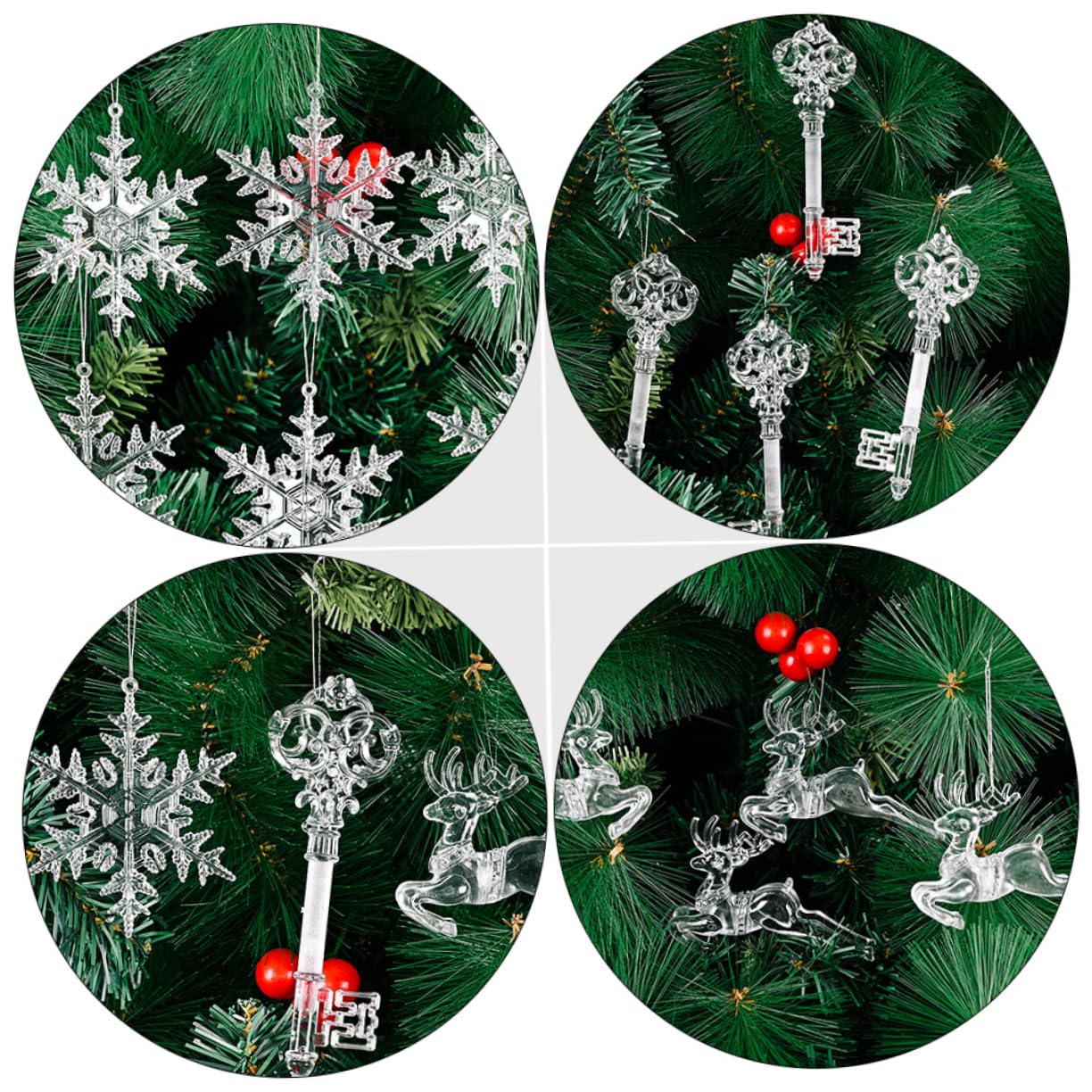 Zerodeko 6 Juegos Colgante De De Nieve Transparente Colgantes Navideños Christmas Tree Decoración Navideña Árbol De Navidad Decoración De Navidad Adorno Exquisito Acrílico 13 Uds * 6