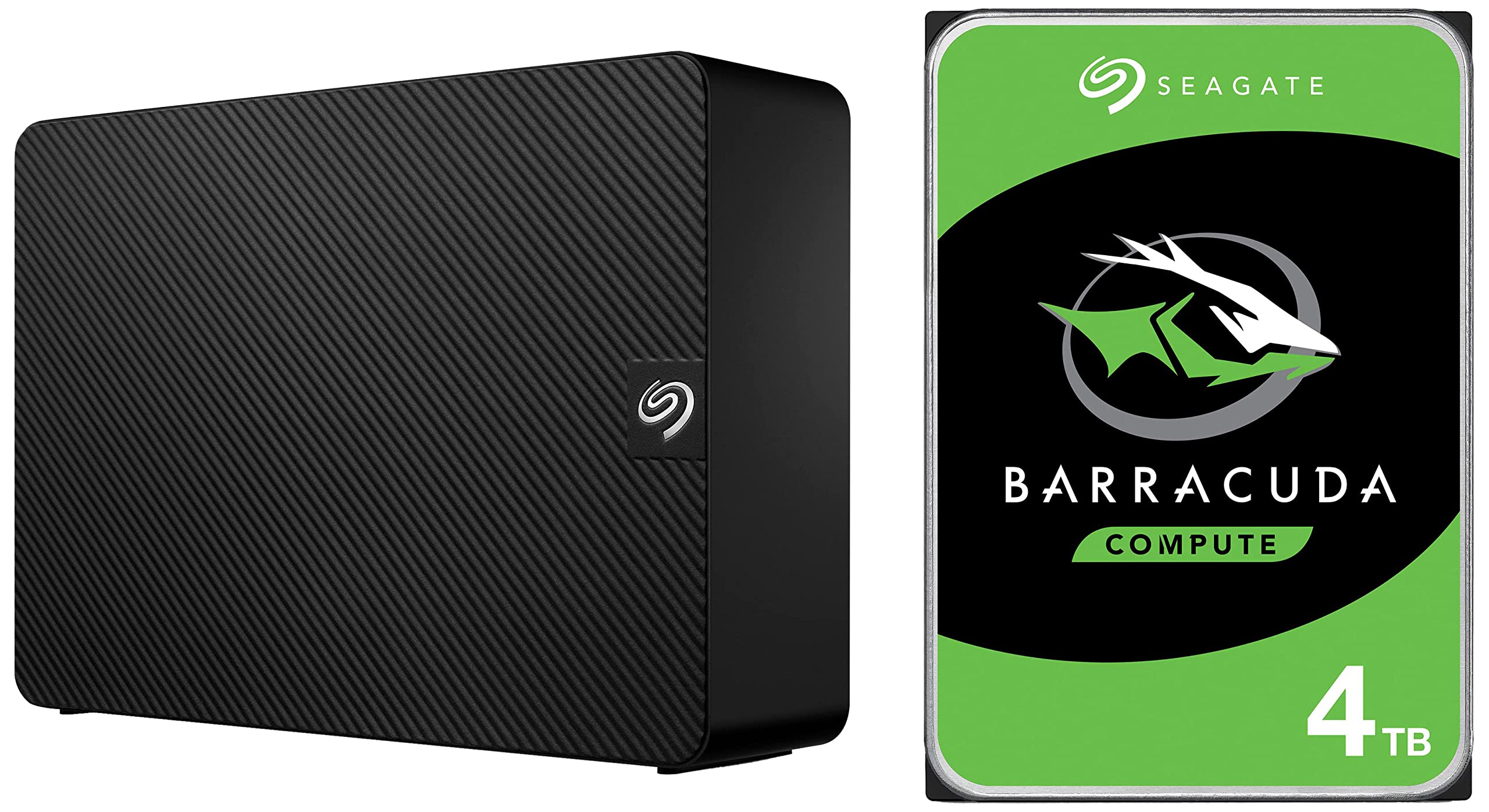 Seagate Expansion 8TB Desktop External HDD & Barracuda 6 Gb/s 5400 RPM 256 MB Cache 4 TB Internal SATA Hard Drive HDD 3.5 Inches (8.8 cm) for Computer Desktop PC (ST4000DM004)