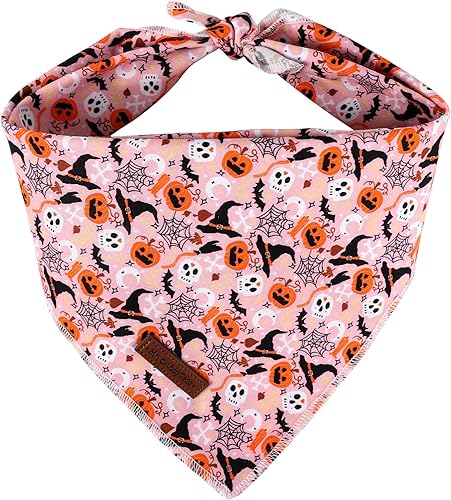 Miniatura 1 de MR. CHUBBYFACE - Pañuelos de Halloween para perro, diseño de fantasma, reversibles, triangulares, bufanda, accesorios para perros, gatos, mascotas