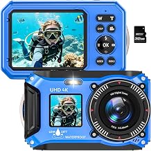 4K Underwater Camera 64MP 33FT Waterproof Camera with 32GB Card