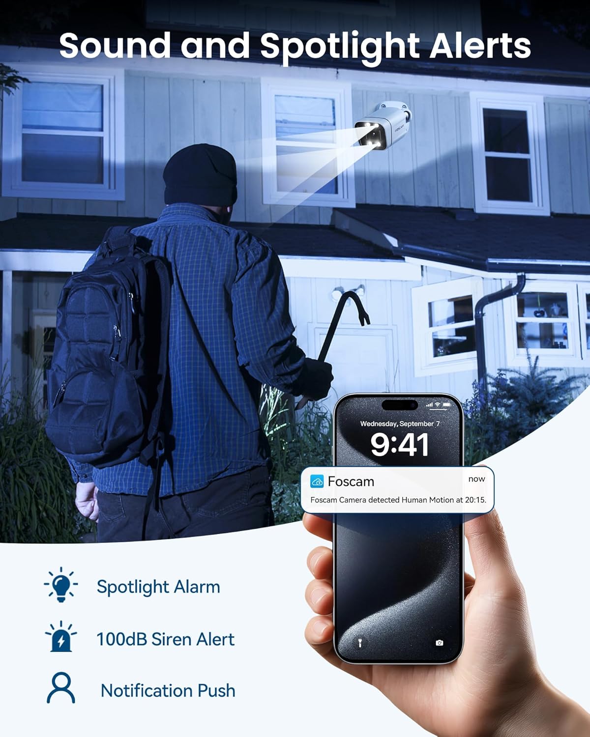 FOSCAM 3K 5MP Home Security Camera System, 8 Channel NVR with 4pcs Wired PoE IP Cameras Outdoor, 20X Digital Zoom and Smart Human/Vehicle Detection, Color Night Vision, 2-Way Audio, Come with 2TB HDD