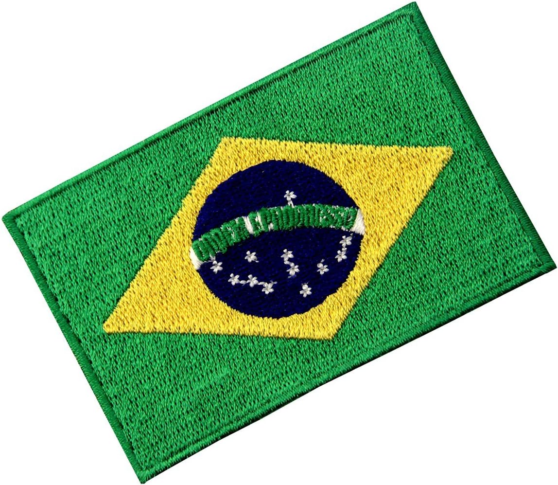 Brazil Flag Embroidered Brazilian Brasil National Emblem Iron On Sew On Patch