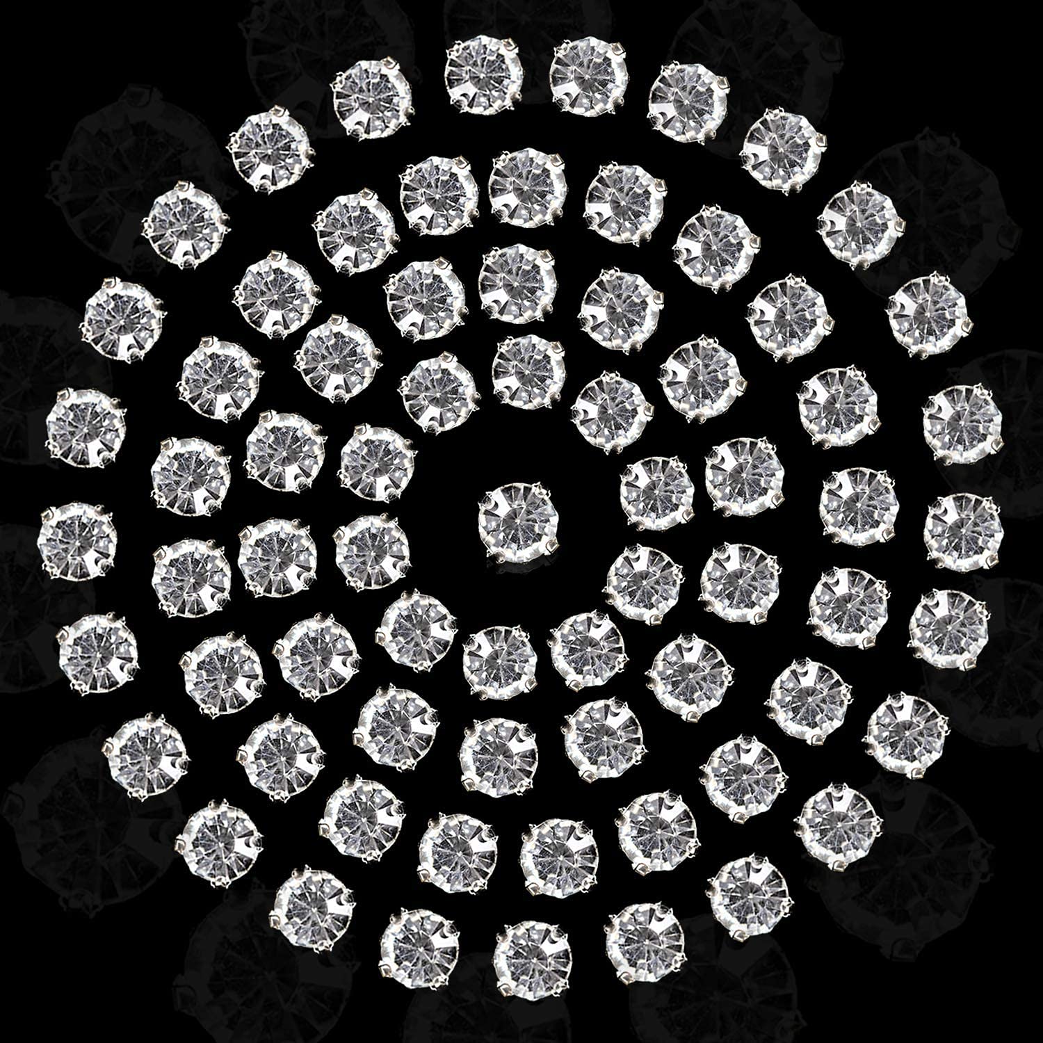 Trimming Shop 4.5mm Sew on Diamante Crystal Clear Glass Rhinestones for DIY Crafts Projects, Sewing Clothes, Scrapbook Embellishments or Decorations, 100pcs