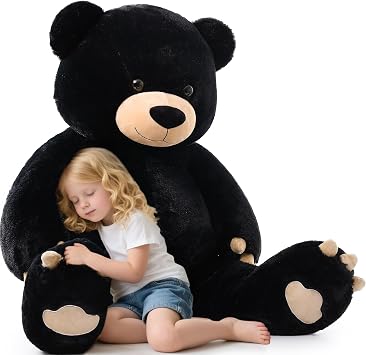 Tezituor 59in Big Teddy Bear Stuffed Animal,Giant Black Bear Stuffed Animal