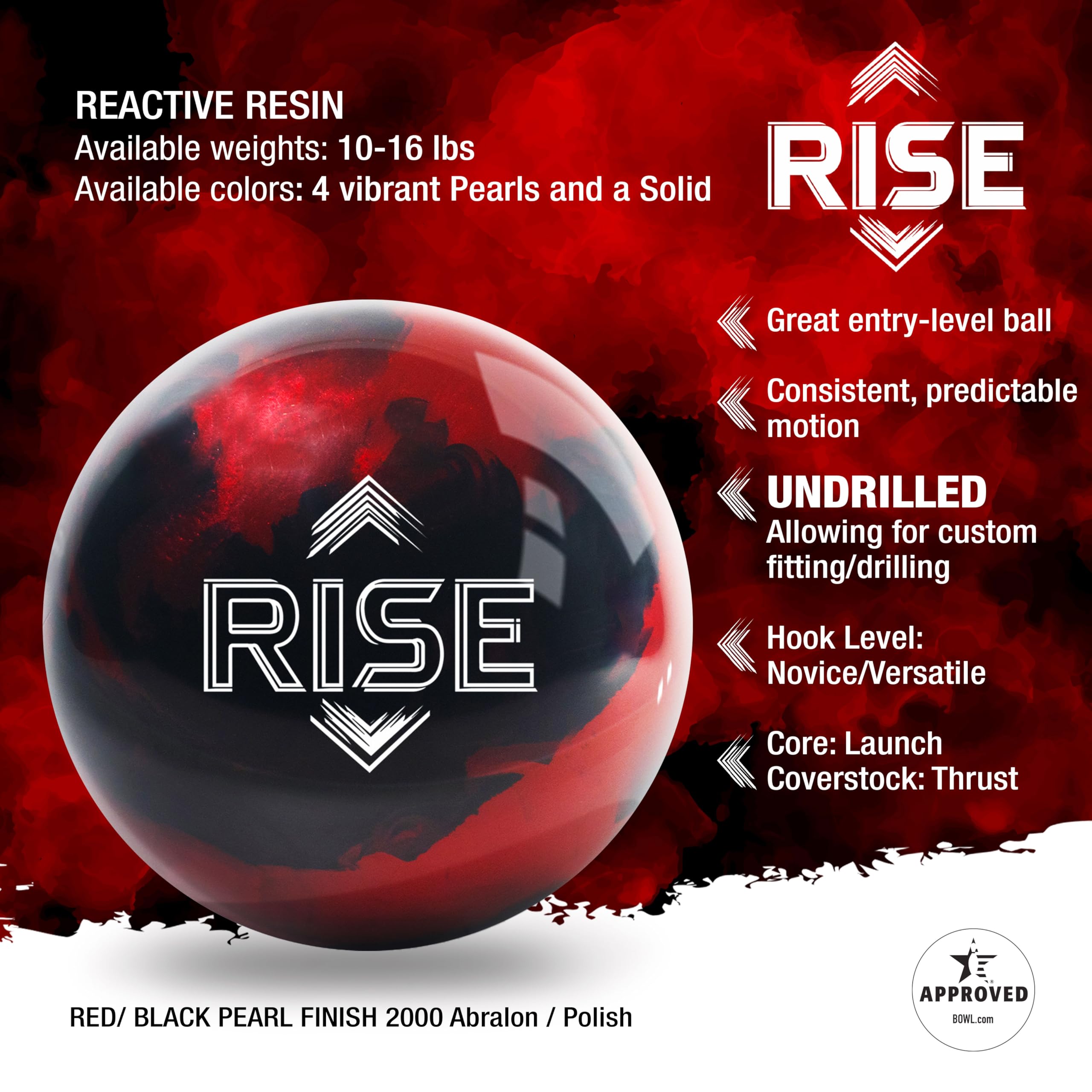 KR Strikeforce Rise Reactive Performance Bowlingball ungebohrt USBC-geprüft 7,3 kg