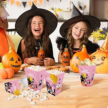 Amazon.co.jp: Heyiminy ハロウィンポップコーンボックス ピンク