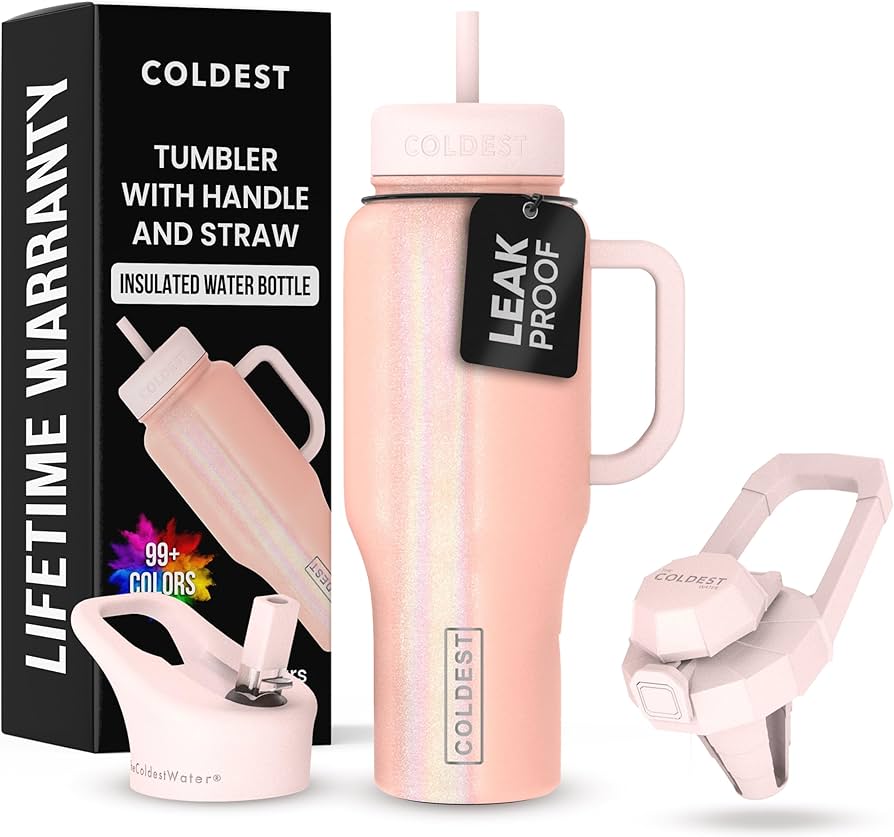 Amazon.com: Coldest Tumbler with Handle and Straw - 100% Spill