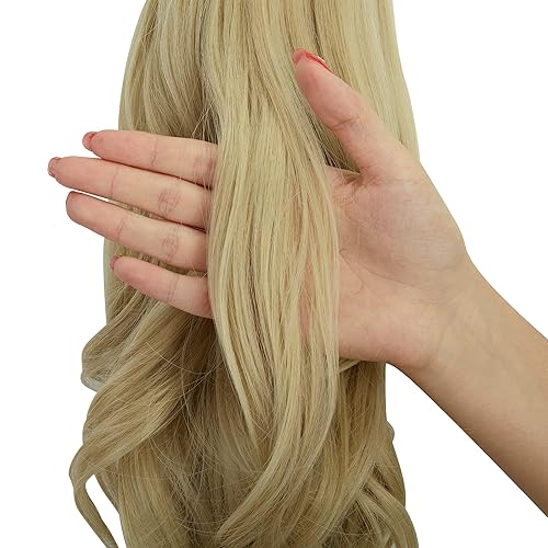 Miniatura 5 de Extensión de cola de caballo de 18 pulgadas 20 pulgadas, rizado, ondulado, recto, clip en el postizo de una pieza de una pieza de mandíbula larga